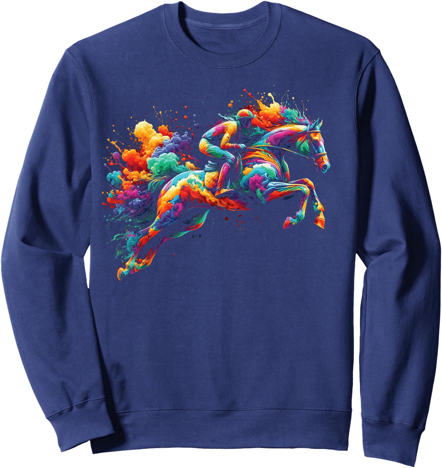 Horse Race Jockey For Horse Racing Derby Woman Sweatshirt - Sweatshirt | Navy