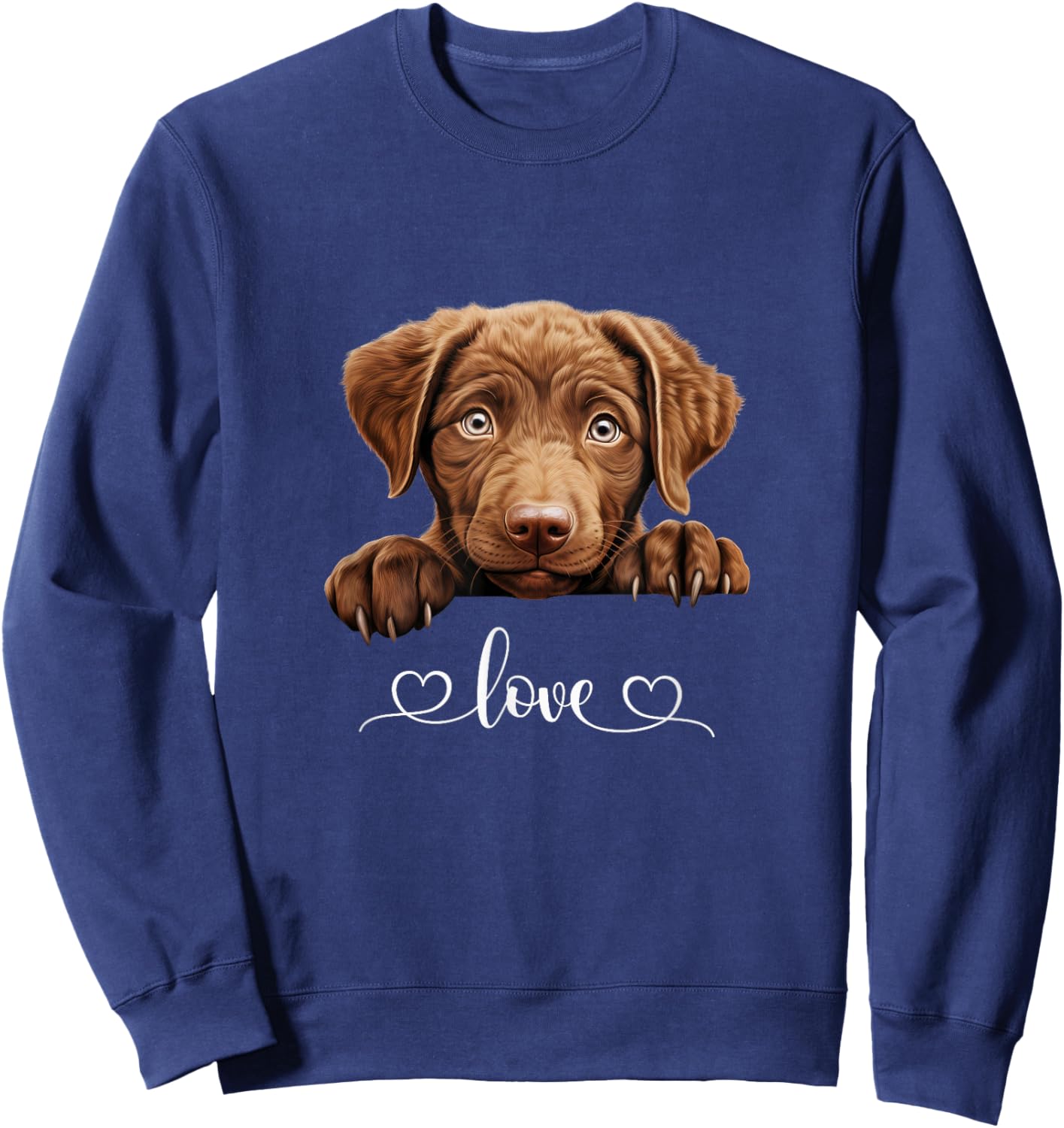 Cute Dog Graphic Love Puppy Chesapeake Bay Retriever Dog Women Sweatshirt - Sweatshirt | Navy