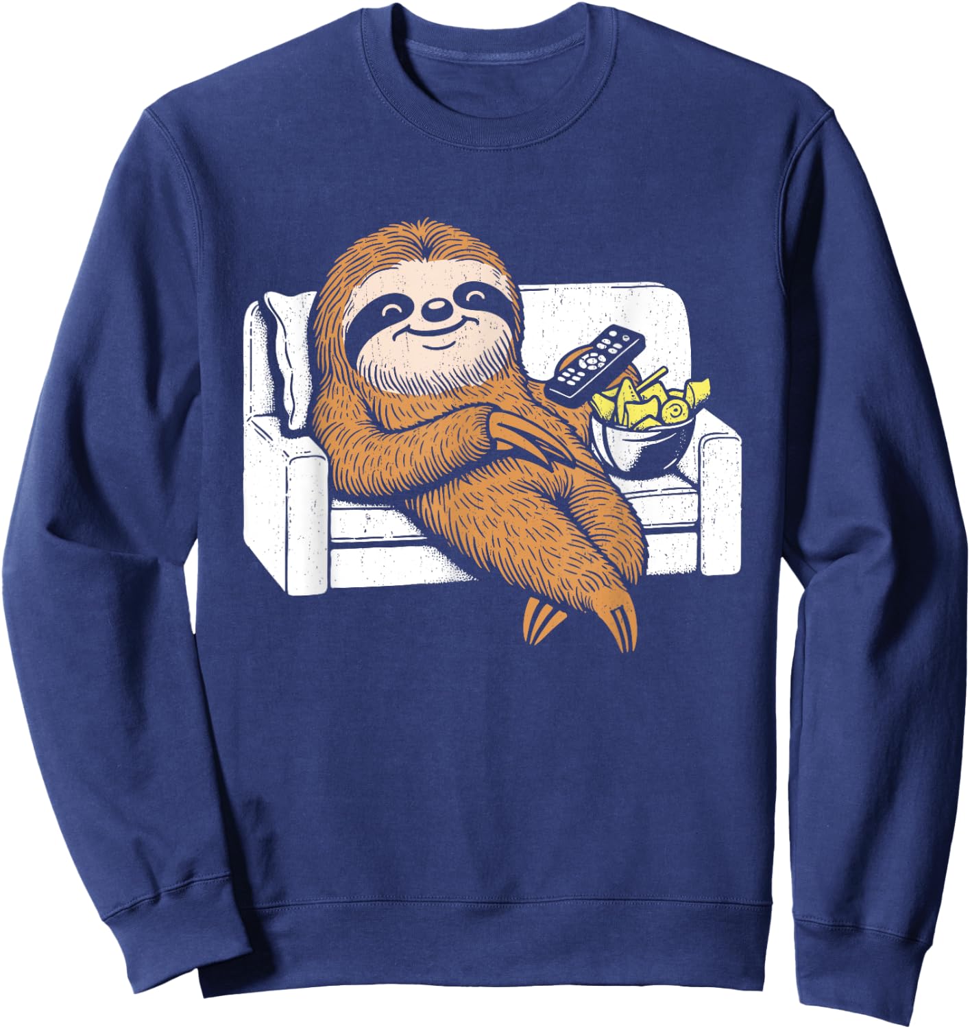 Lazy Lazy Watching TV Funny Lazy Animal Lover Humor , Black, S Sweatshirt - Sweatshirt | Navy