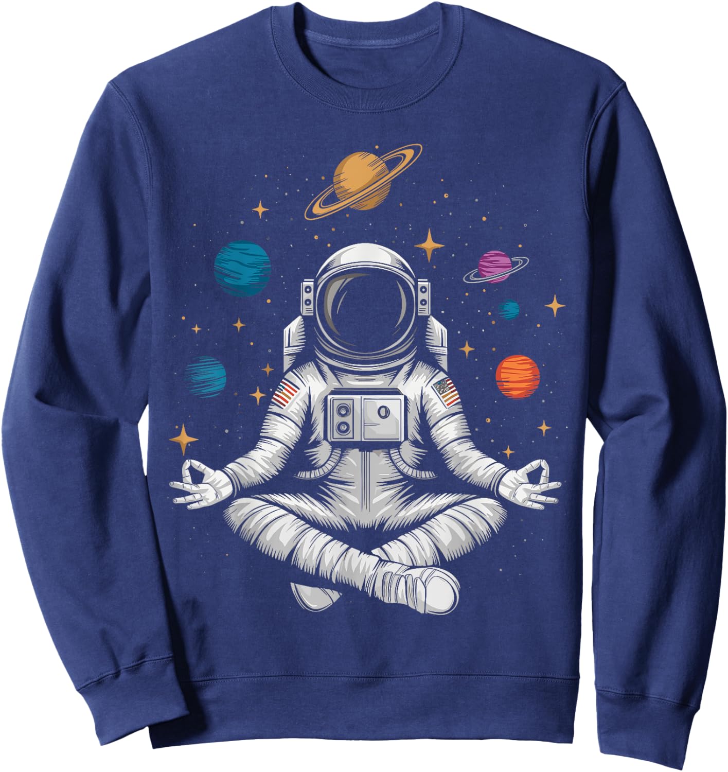 Yoga Astronaut Meditation Space Sweatshirt - Sweatshirt | Navy