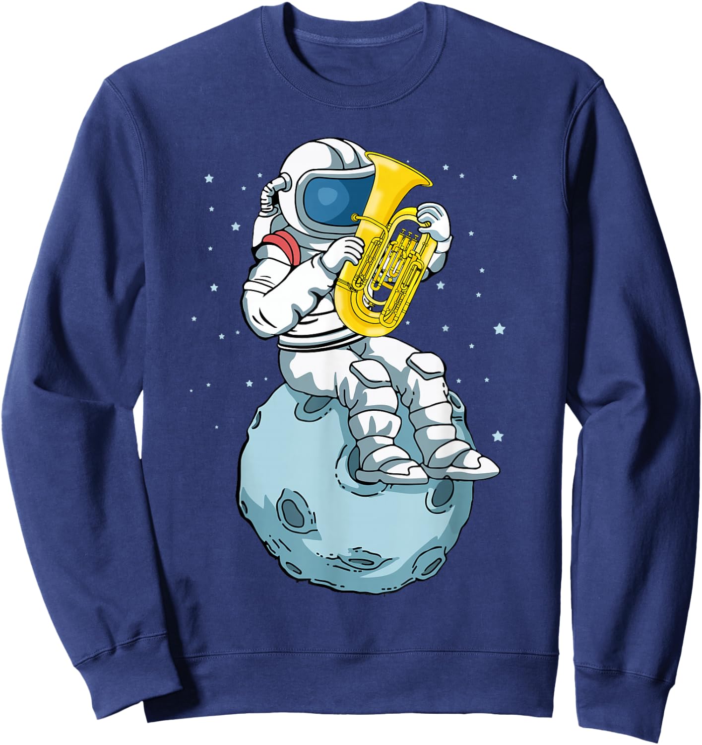 Astronaut Tuba Spieler Musikliebhaber Kinder Big Band Tuba Sweatshirt - Sweatshirt | Navy