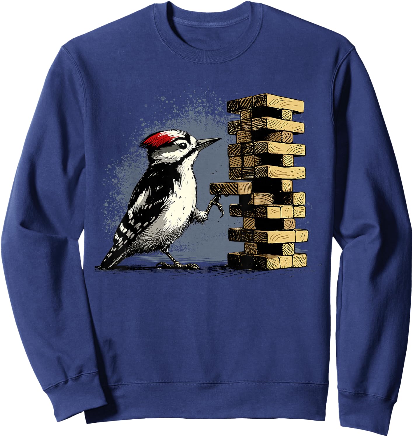 Woodpecker Shirt Funny Pecker Bird Tumbling Timber Tower Sweatshirt - Sweatshirt | Navy