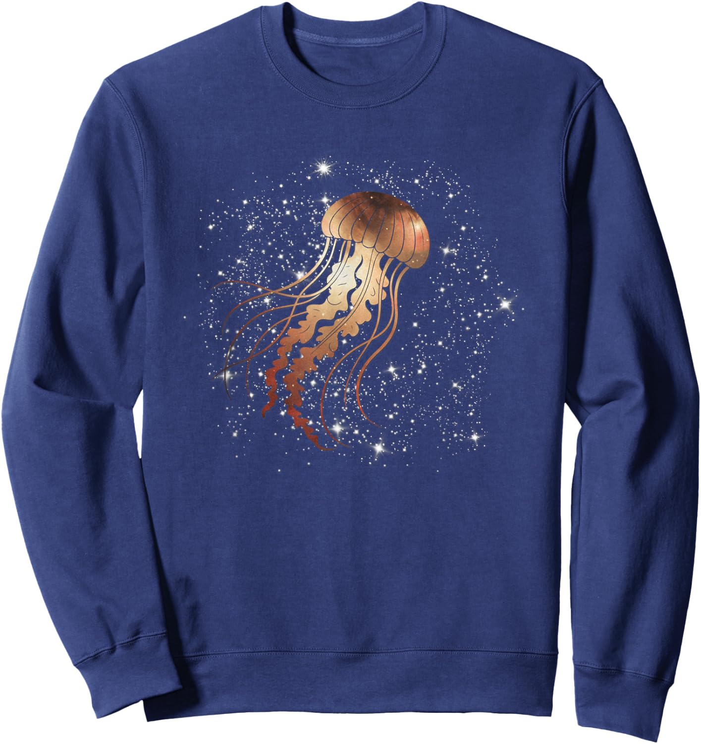 Jellyfish Cosmic Sea Art Sweatshirt - Sweatshirt | Navy