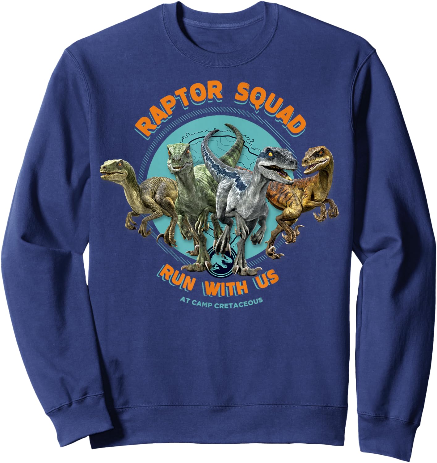 Jurassic World: Camp Cretaceous Raptor Squad Run with Us Sweatshirt - Sweatshirt | Navy
