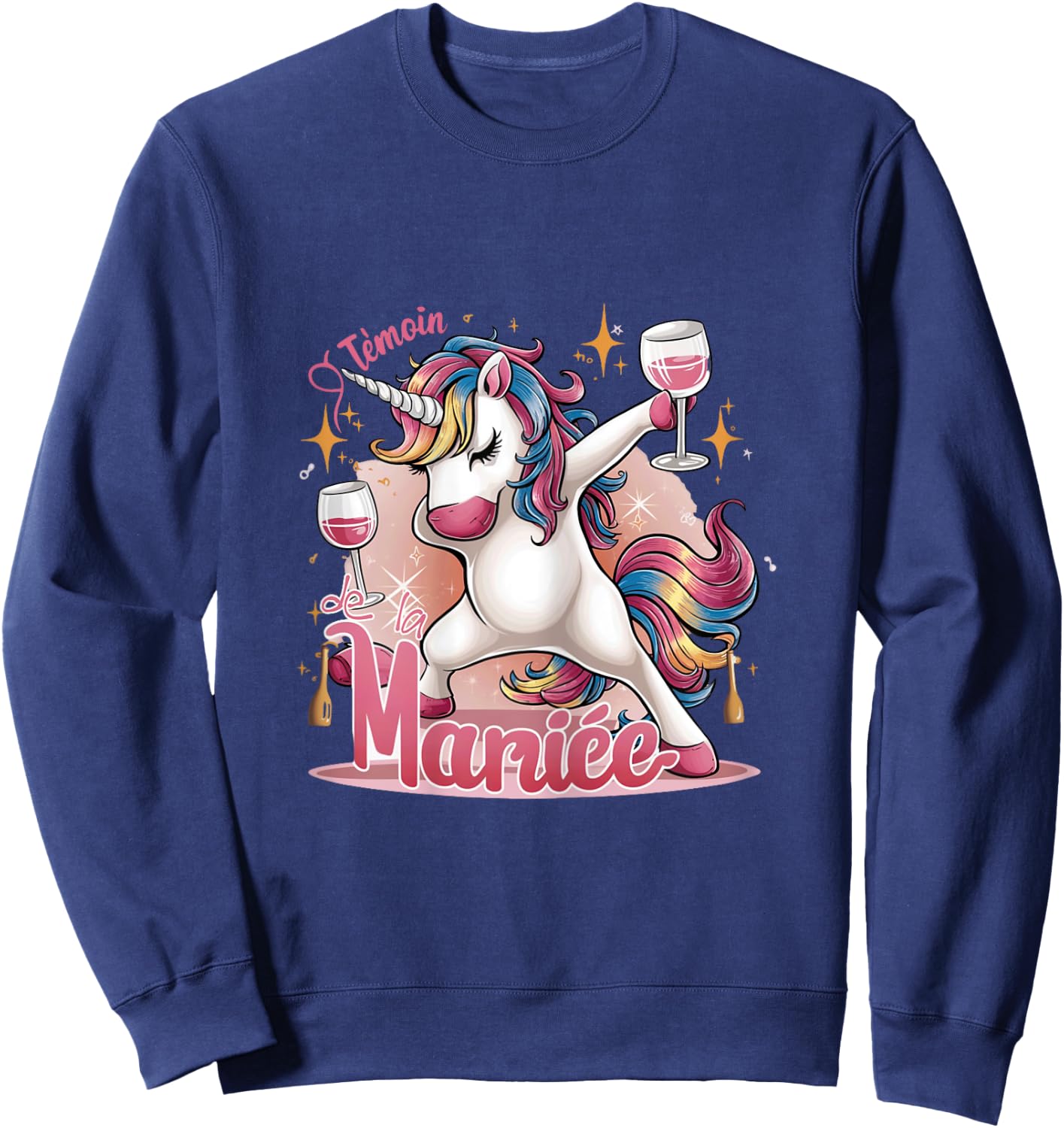 Team Unicorn Future Bride Witness Of The Bride Evjf Humor , Black Sweatshirt - Sweatshirt | Navy