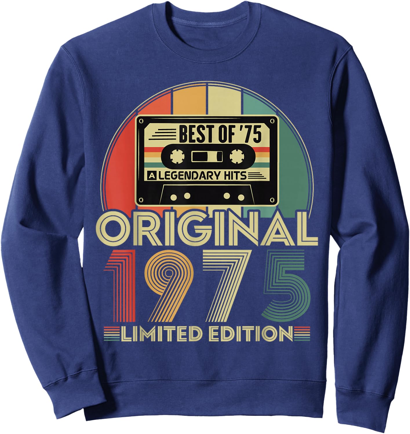 Original 1975 Vintage Birthday 50 Years Women , Black, S Sweatshirt - Sweatshirt | Navy