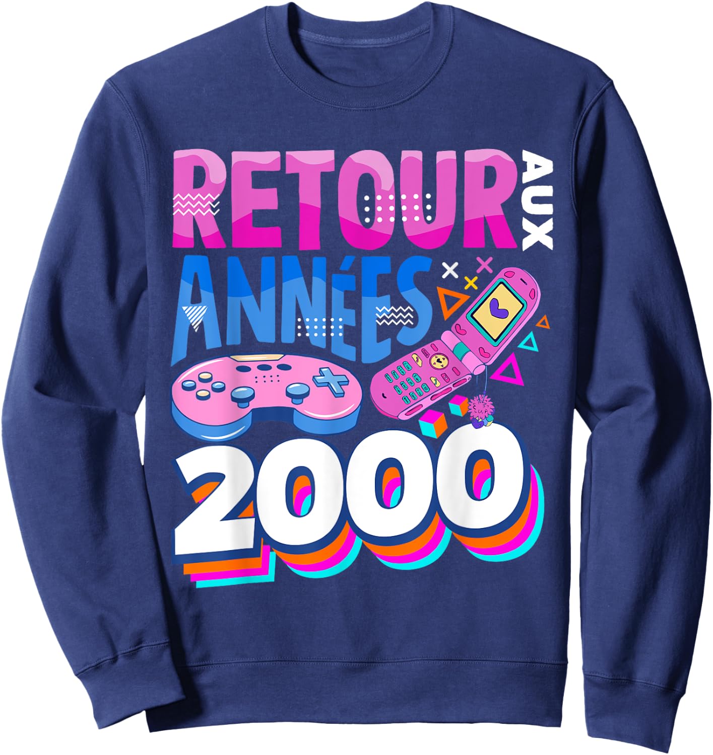Back to the 2000s Vintage Retro 00s , Black, S Sweatshirt - Sweatshirt | Navy