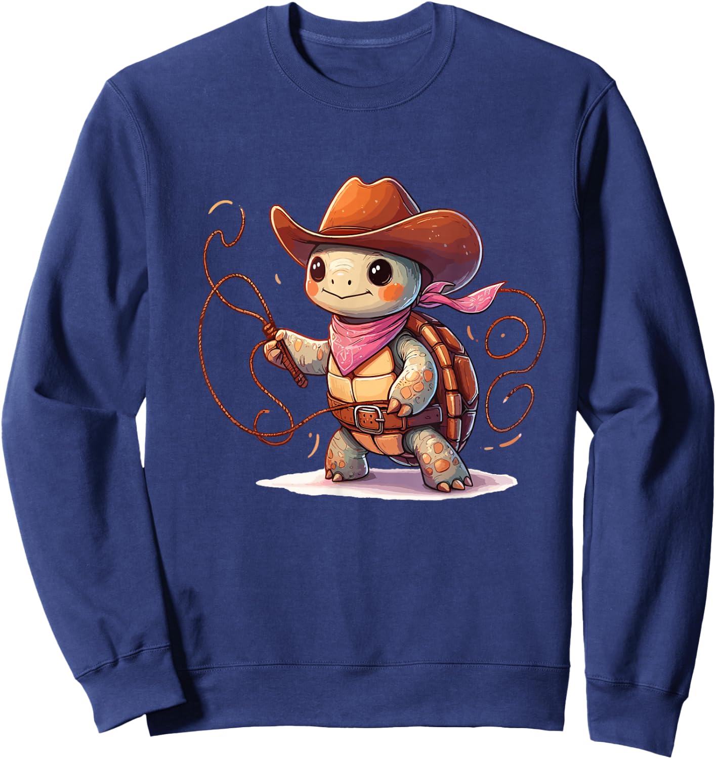Western Rodeo Cowboy Hat Tortoise Turtle Texas Animals Sweatshirt - Sweatshirt | Navy