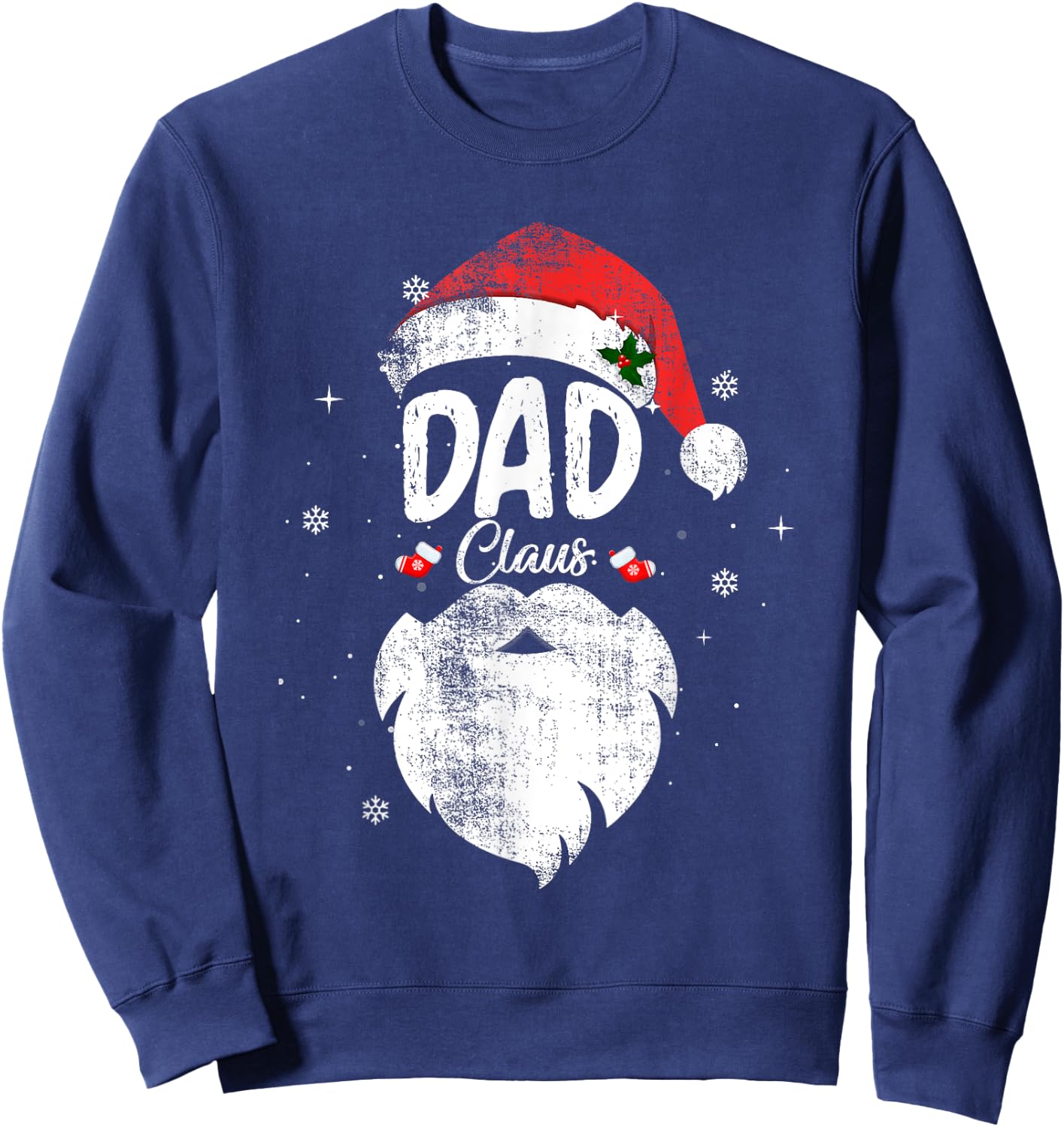 Family Dad Claus Christmas Santa's Hat Pajama Matching Sweatshirt - Sweatshirt | Navy