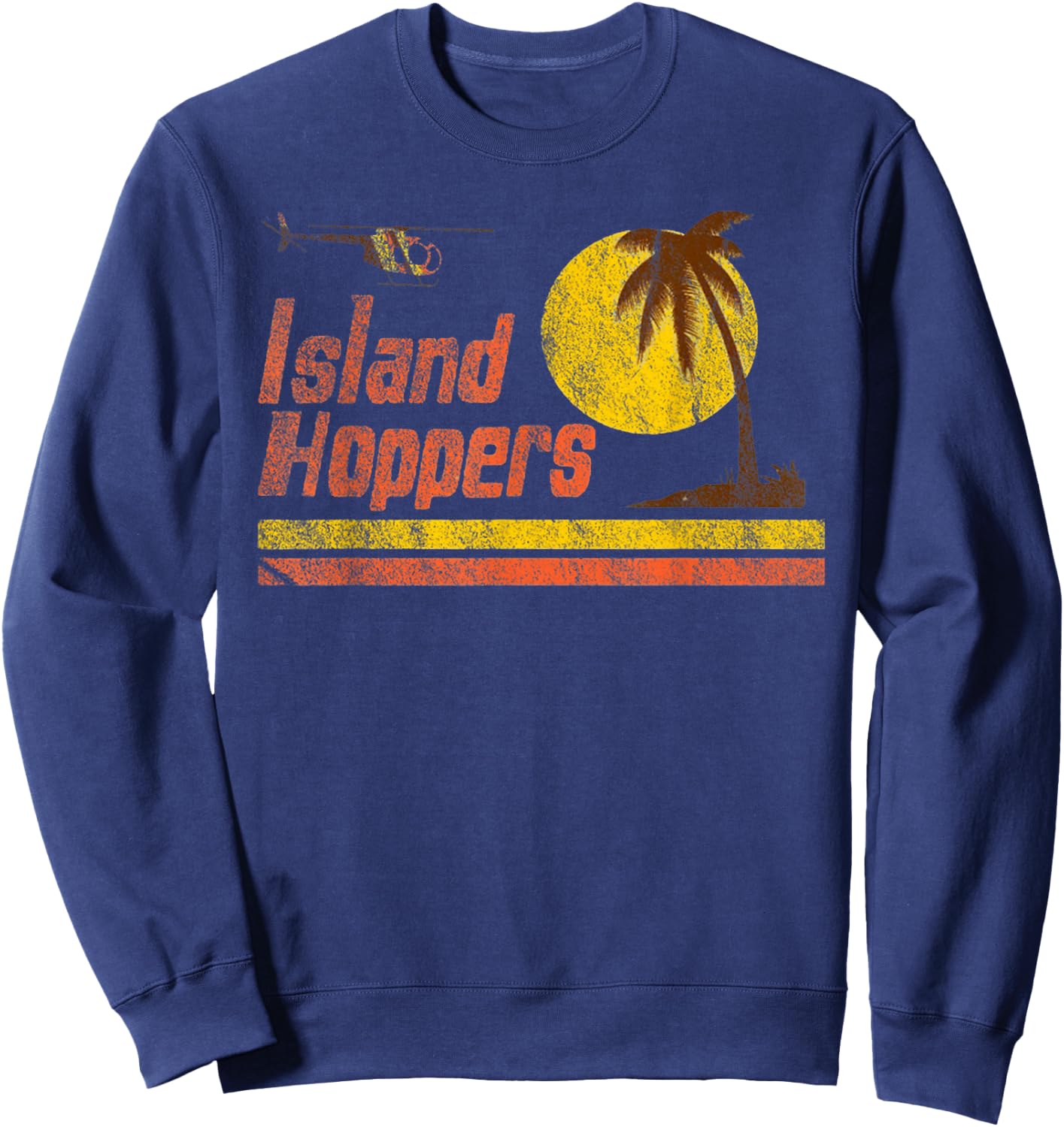 Sunset on Magnum Island Retro Hoppers in PI , Black, S Sweatshirt - Sweatshirt | Navy