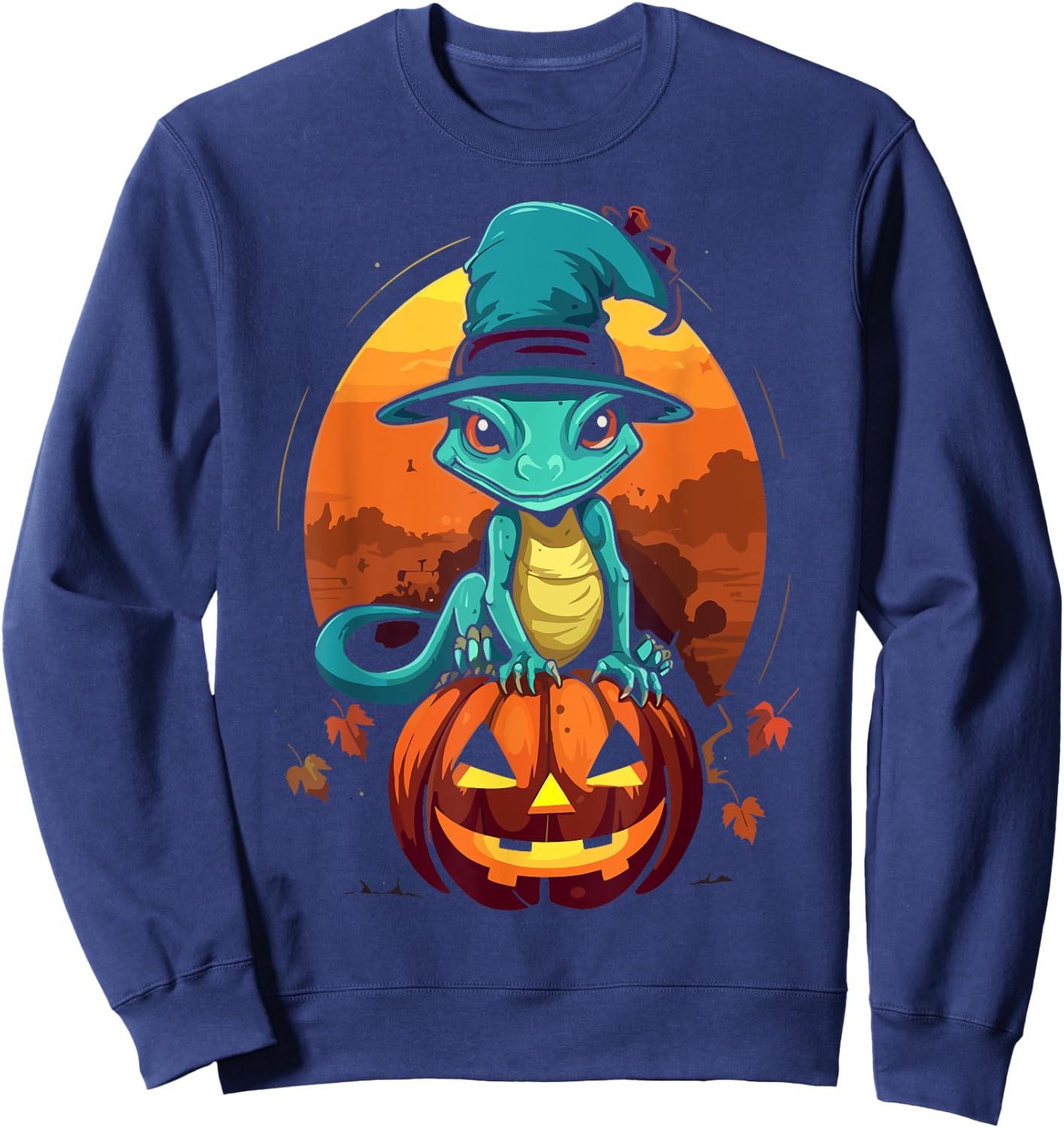 Gecko Halloween Scary Reptile Trick Or Treat Spooky Lizard Sweatshirt - Sweatshirt | Navy