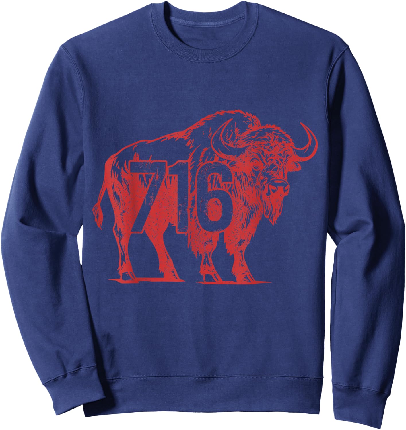 Buffalo New York 716 Area Code Pride Sweatshirt - Sweatshirt | Navy