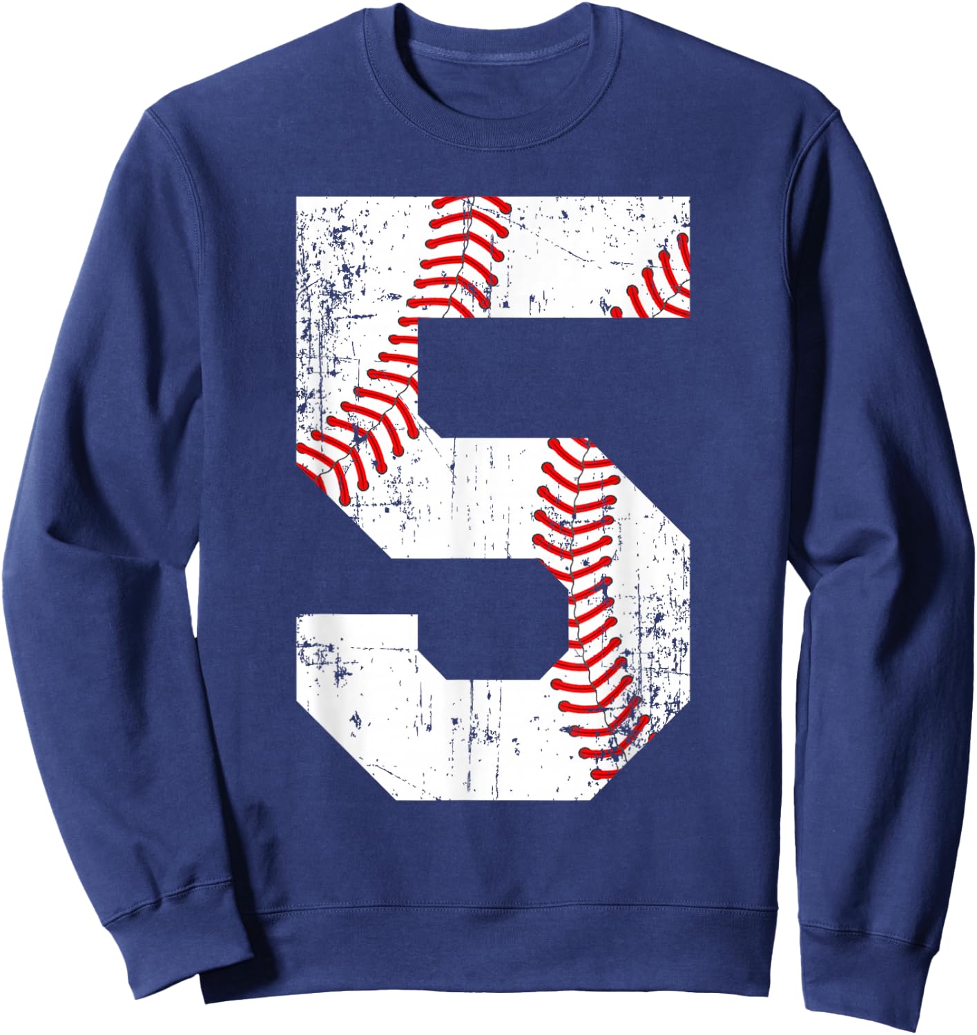 Vintage Baseball 5 Jersey Number Sweatshirt - Sweatshirt | Navy