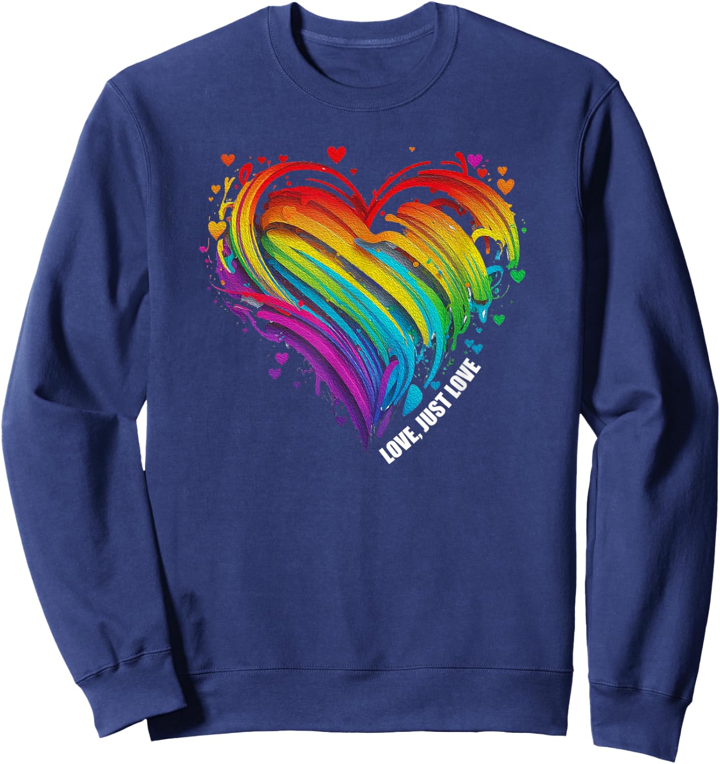 CSD LGBT Rainbow LGBTQ Heart Pride Love Just Love , black Sweatshirt - Sweatshirt | Navy