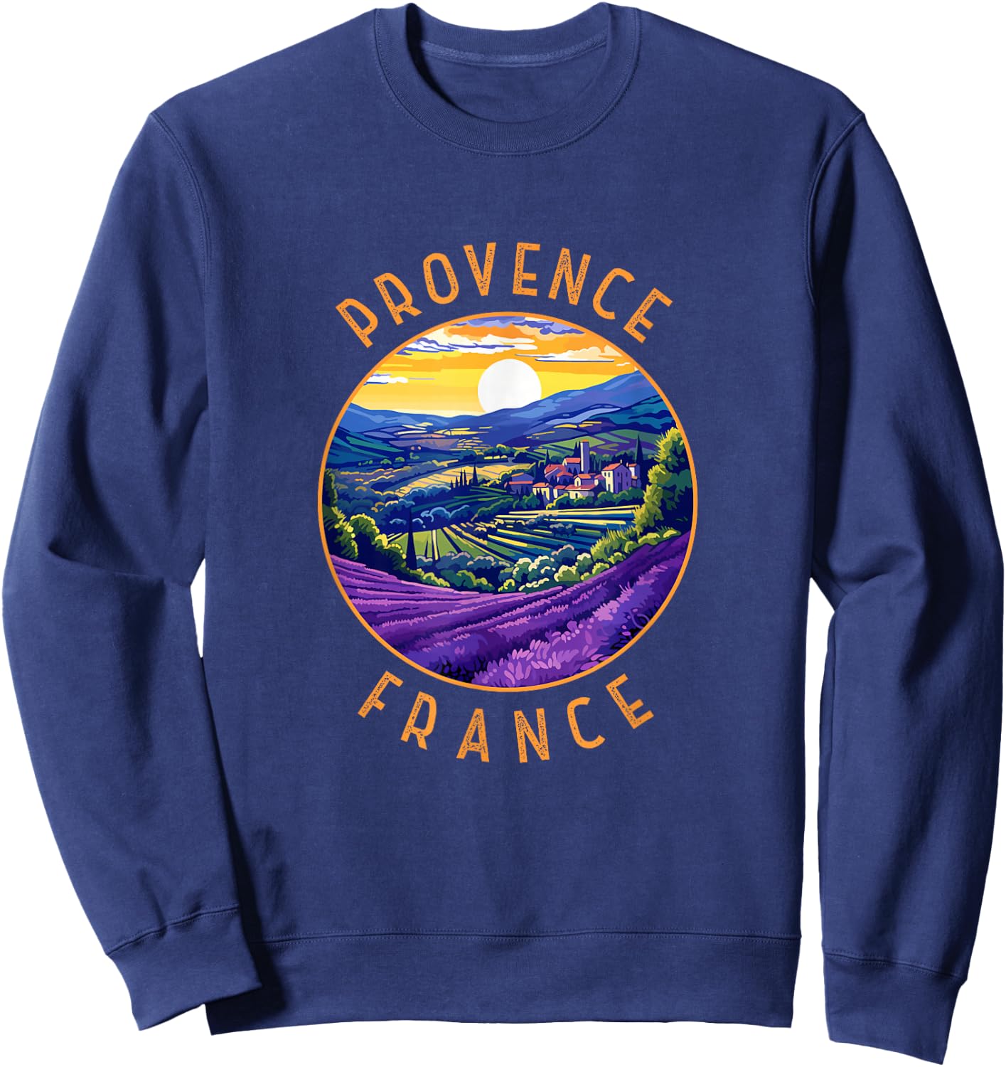 Circle aged retro Provence France Vintage , Black, S Sweatshirt - Sweatshirt | Navy