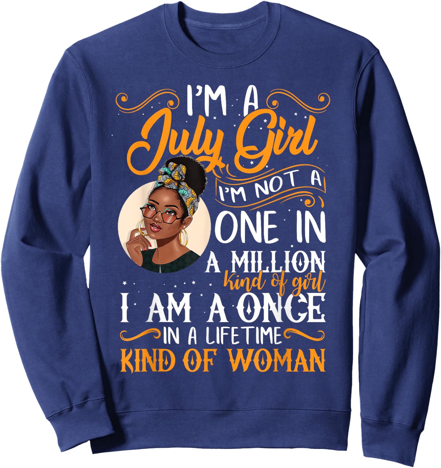 I'm A July Girl Black Women Cancer Sweatshirt - Sweatshirt | Navy