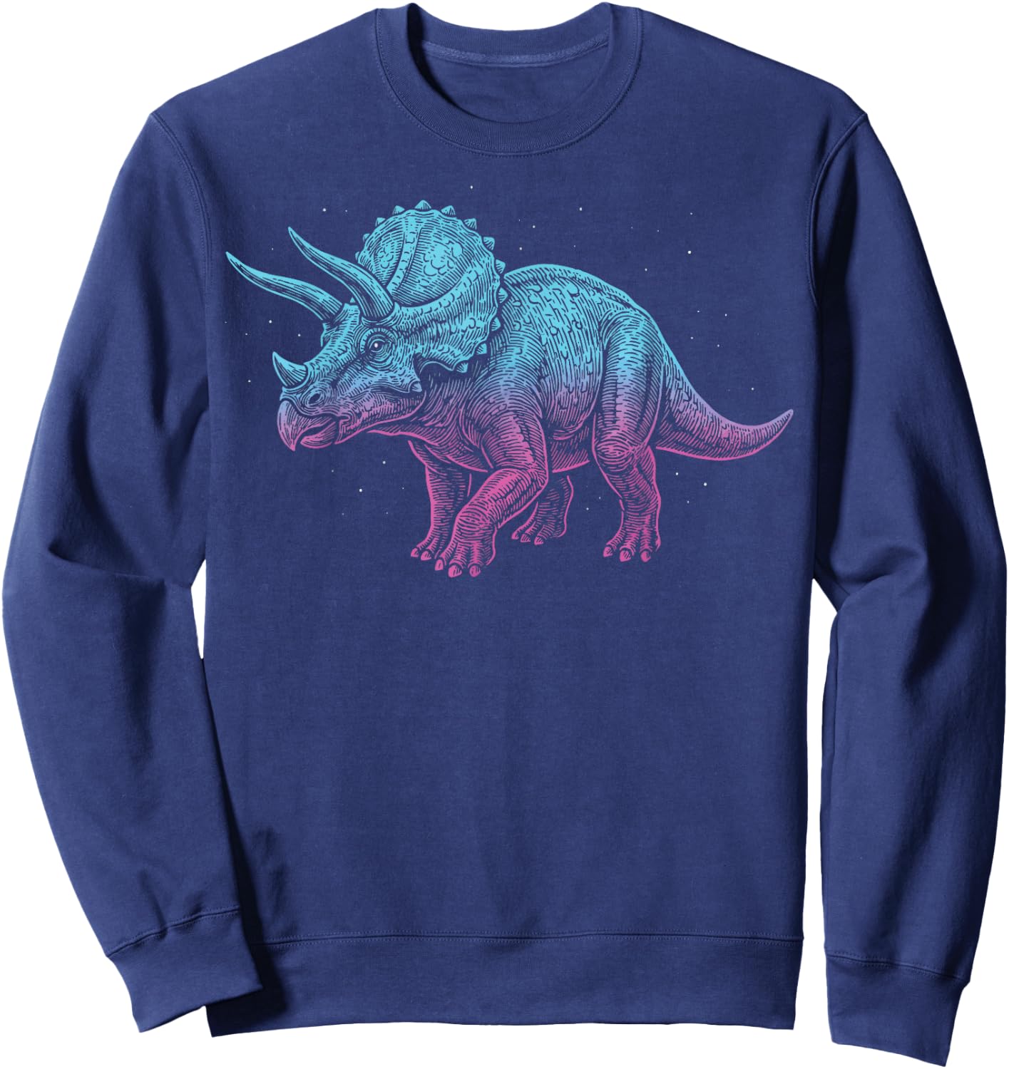 Triceratops Illustration Dinosaur Sweatshirt - Sweatshirt | Navy