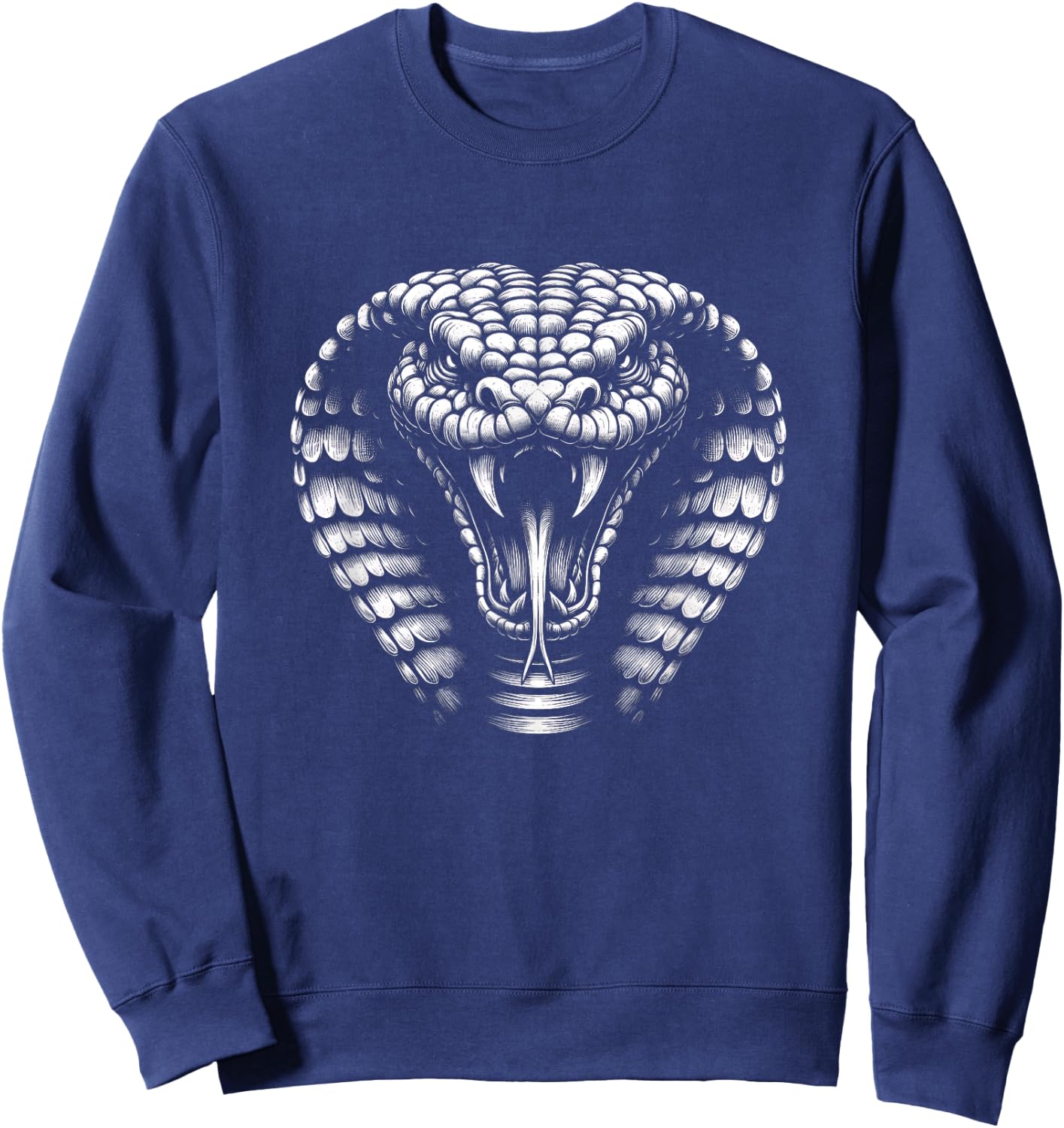 Cobra Snake Face Graphic Art Design Sweatshirt - Sweatshirt | Navy