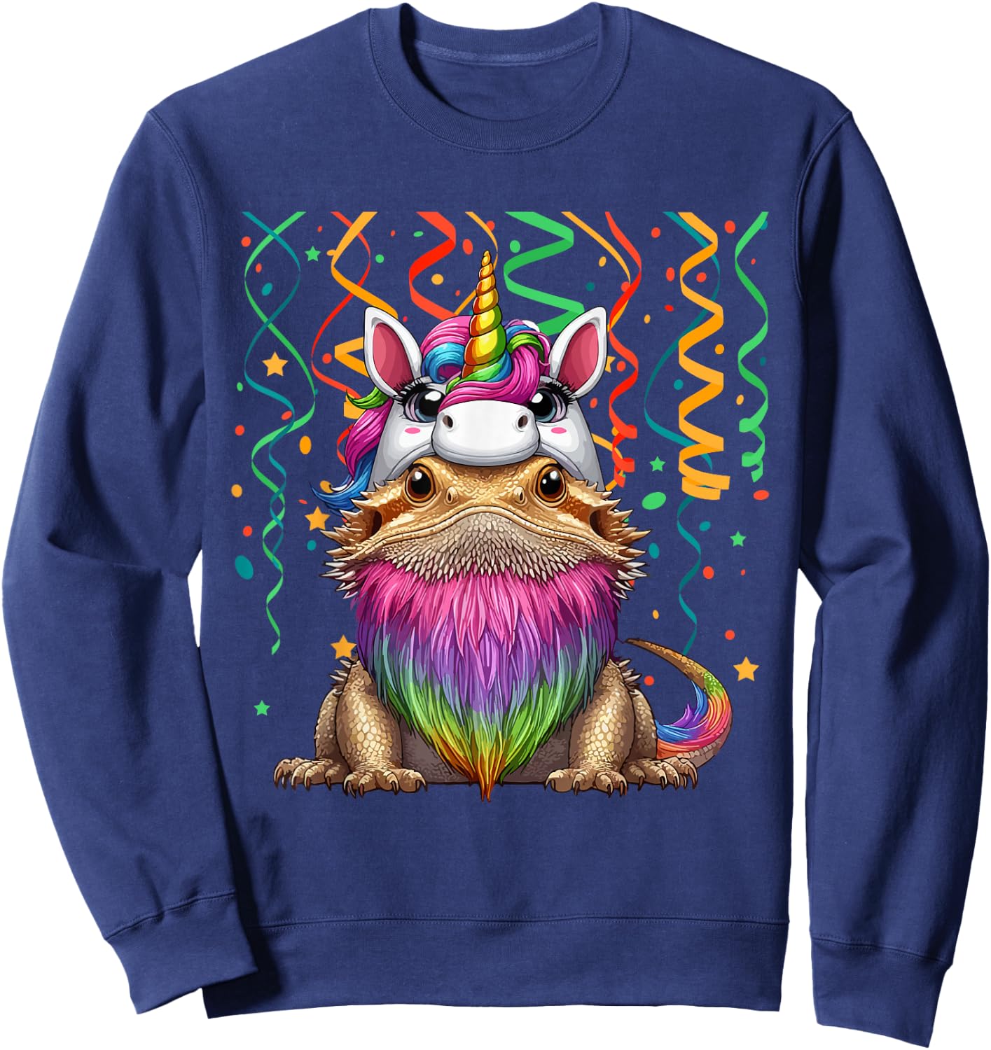 Bearded Dragon Cosplay Coloful Unicorn Birthday Kids Toddler Sweatshirt - Sweatshirt | Navy