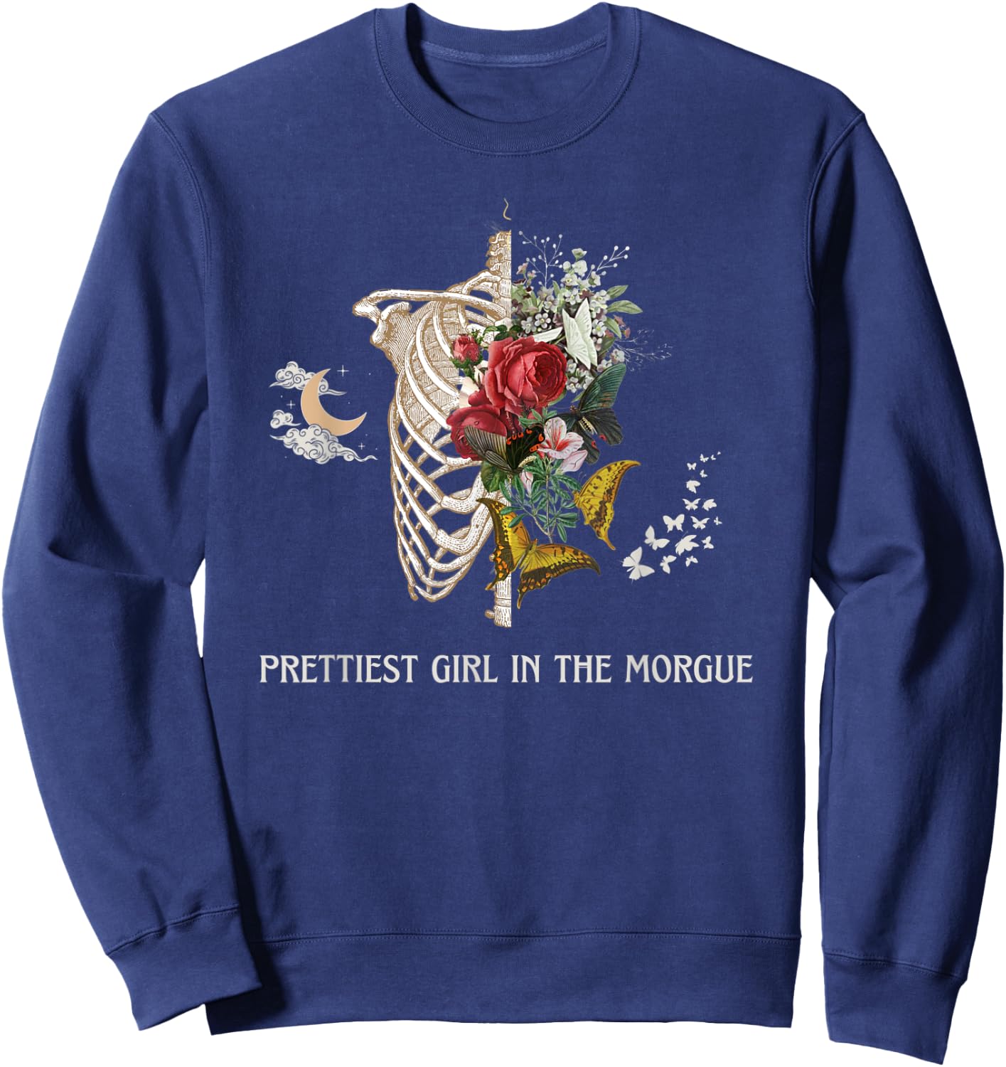Goth and Gothic Prettiest Girl in the Morgue Emo Halloween Sweatshirt - Sweatshirt | Navy