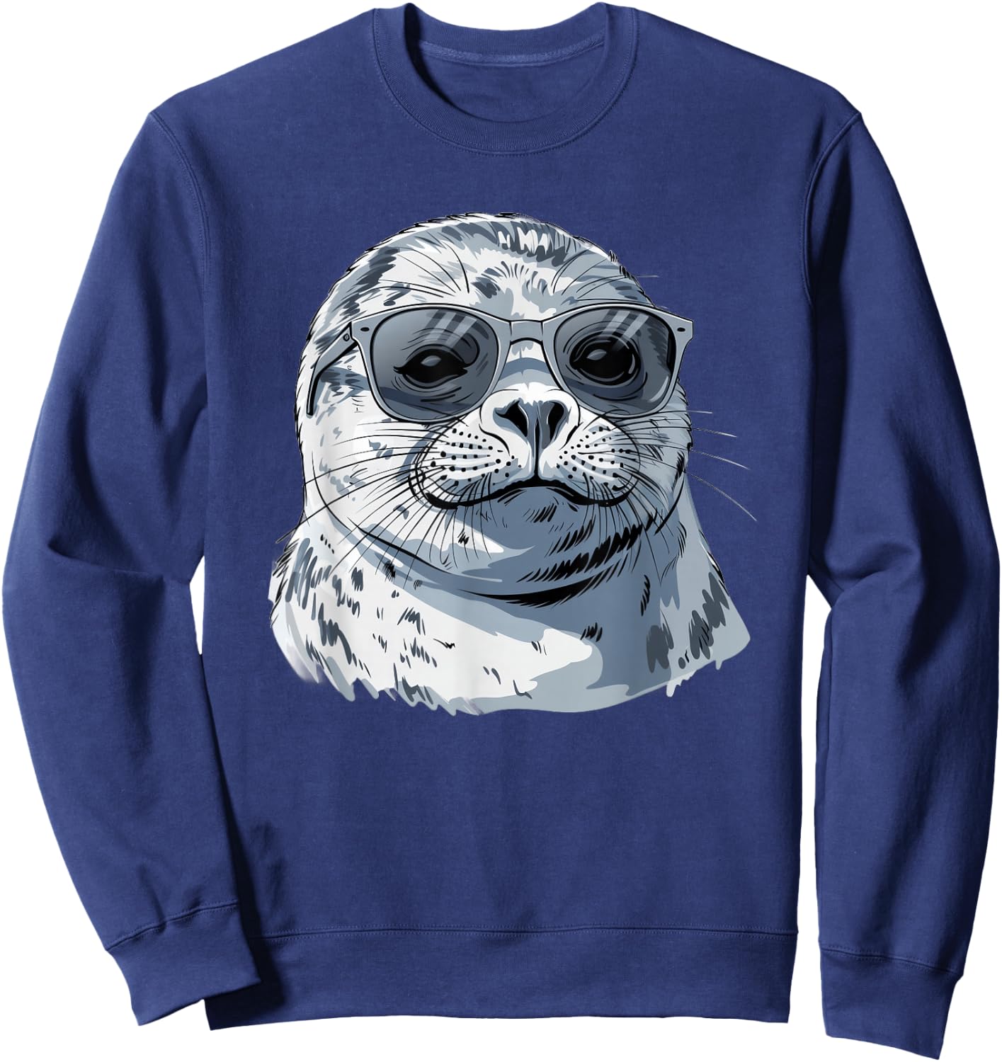 Harp Seal With Sunglasses Sweatshirt - Sweatshirt | Navy