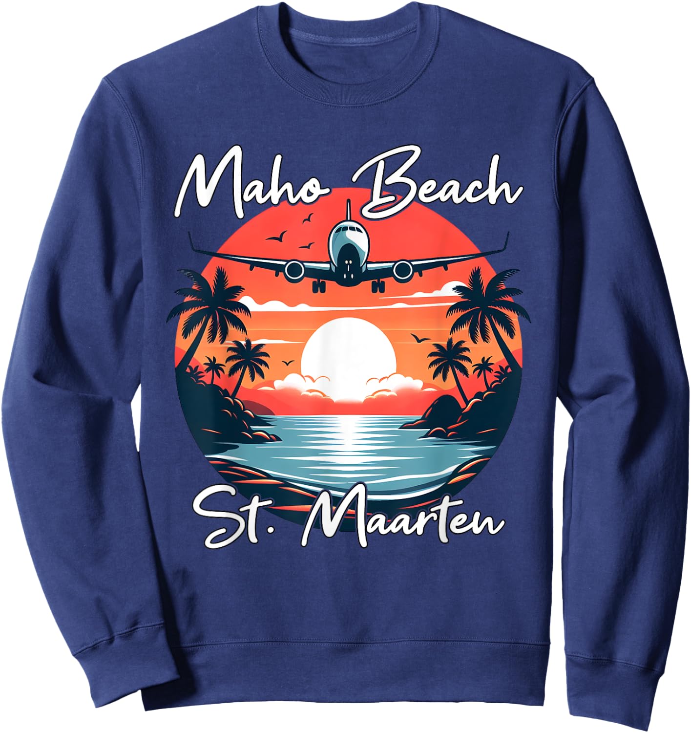 Maho Beach St Maarten , black Sweatshirt - Sweatshirt | Navy