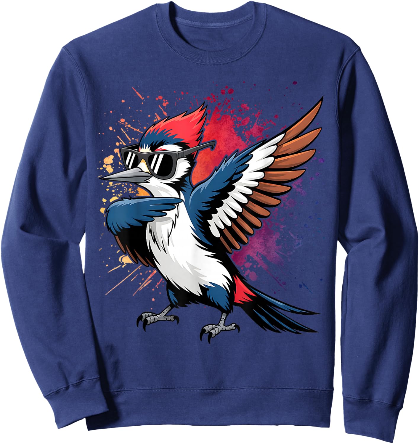 Dabbing Pileated Woodpecker Bird Watcher Lover Birding Sweatshirt - Sweatshirt | Navy