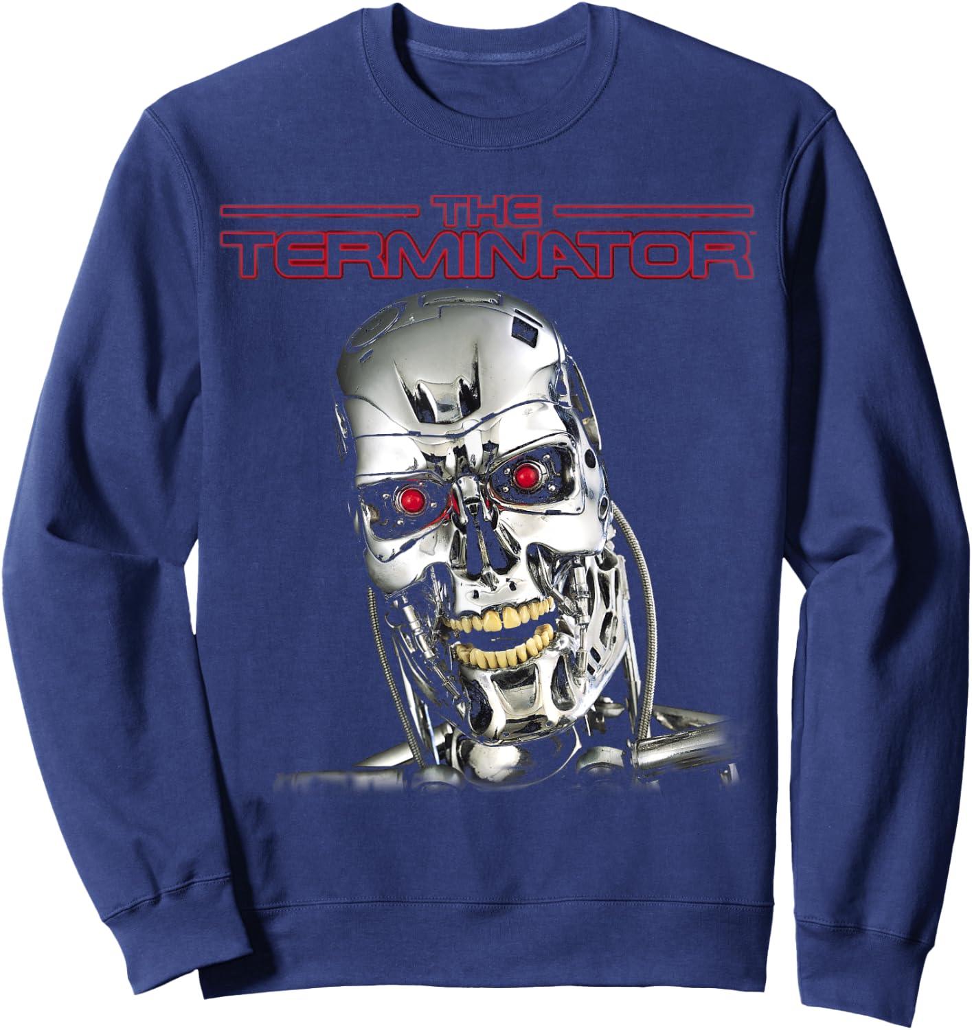 The Terminator T-800 Retro Head Cyborg Gamer Classic Sci-Fi Sweatshirt - Sweatshirt | Navy
