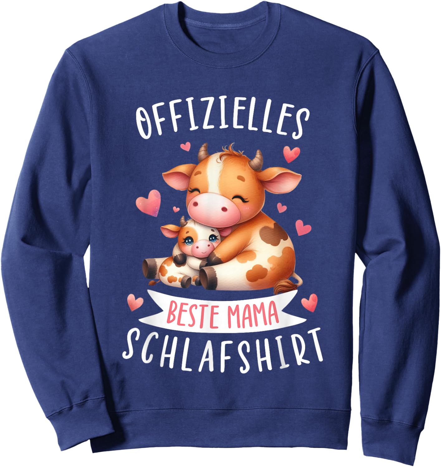 Offizielles Beste Mama Schlafshirt Muttertag Rind Kuh Mama Sweatshirt - Sweatshirt | Navy