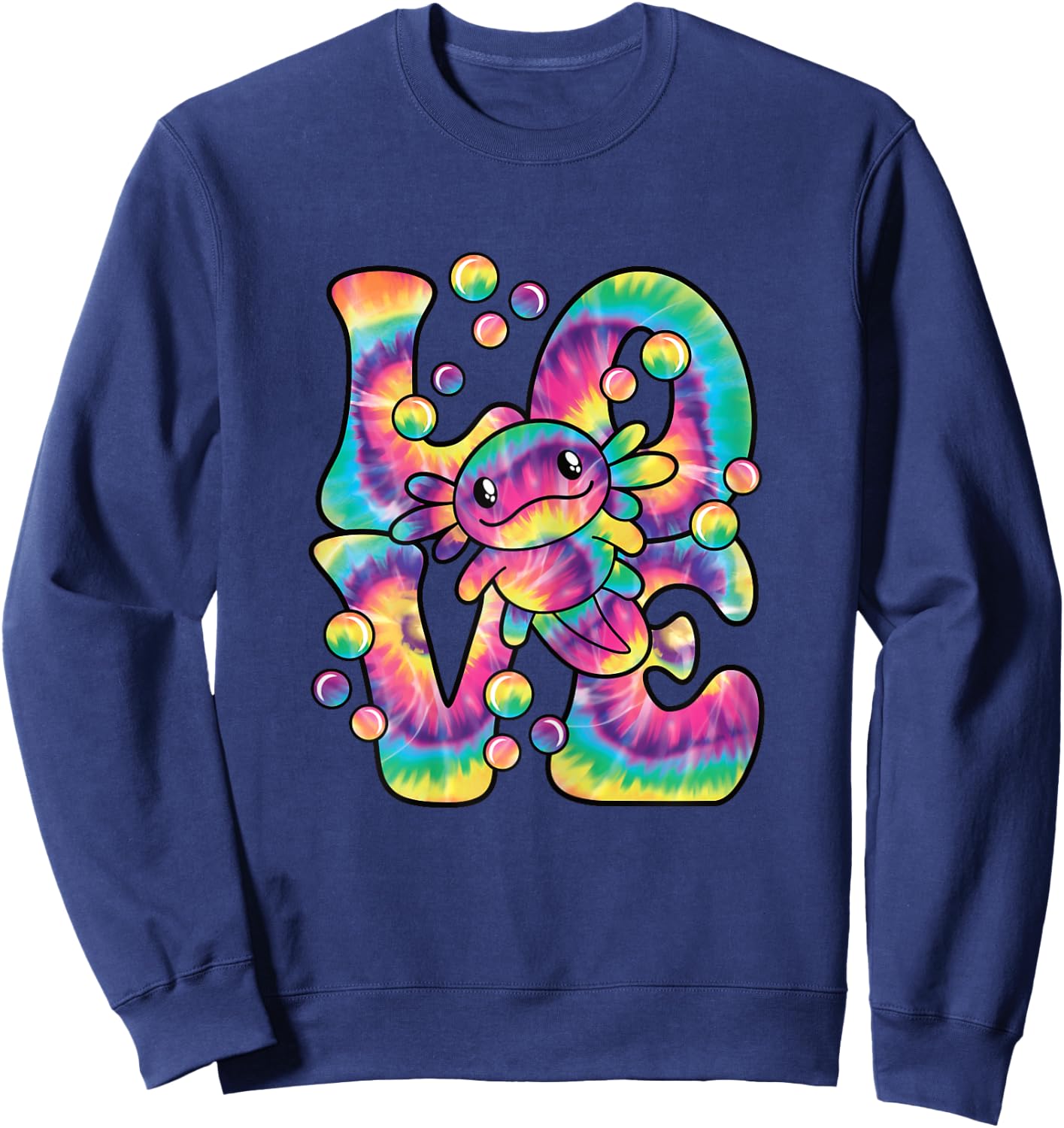 Love Axolotl Colorful Axolotl Women Girls Sweatshirt - Sweatshirt | Navy