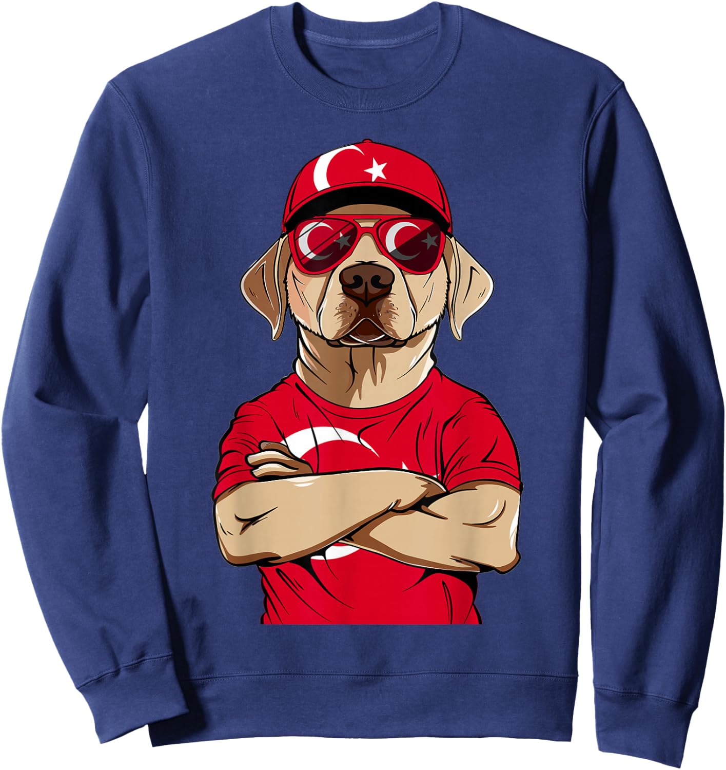 Turkish Flag Dog Mom Souvenirs Products Dogs Turkey Sweatshirt - Sweatshirt | Navy