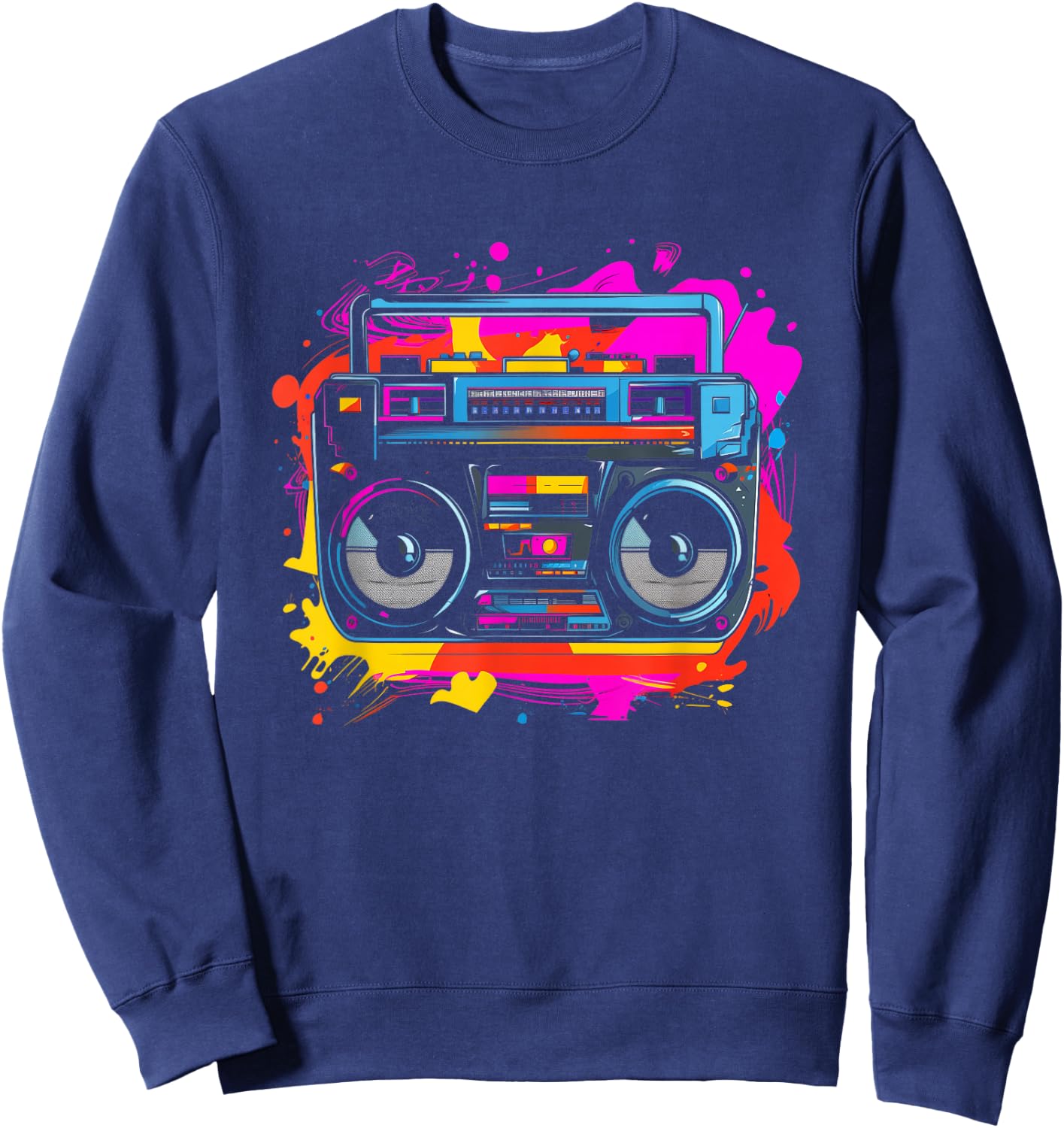 Hip Hop Music 90s Style Hiphop Graffiti Sweatshirt - Sweatshirt | Navy