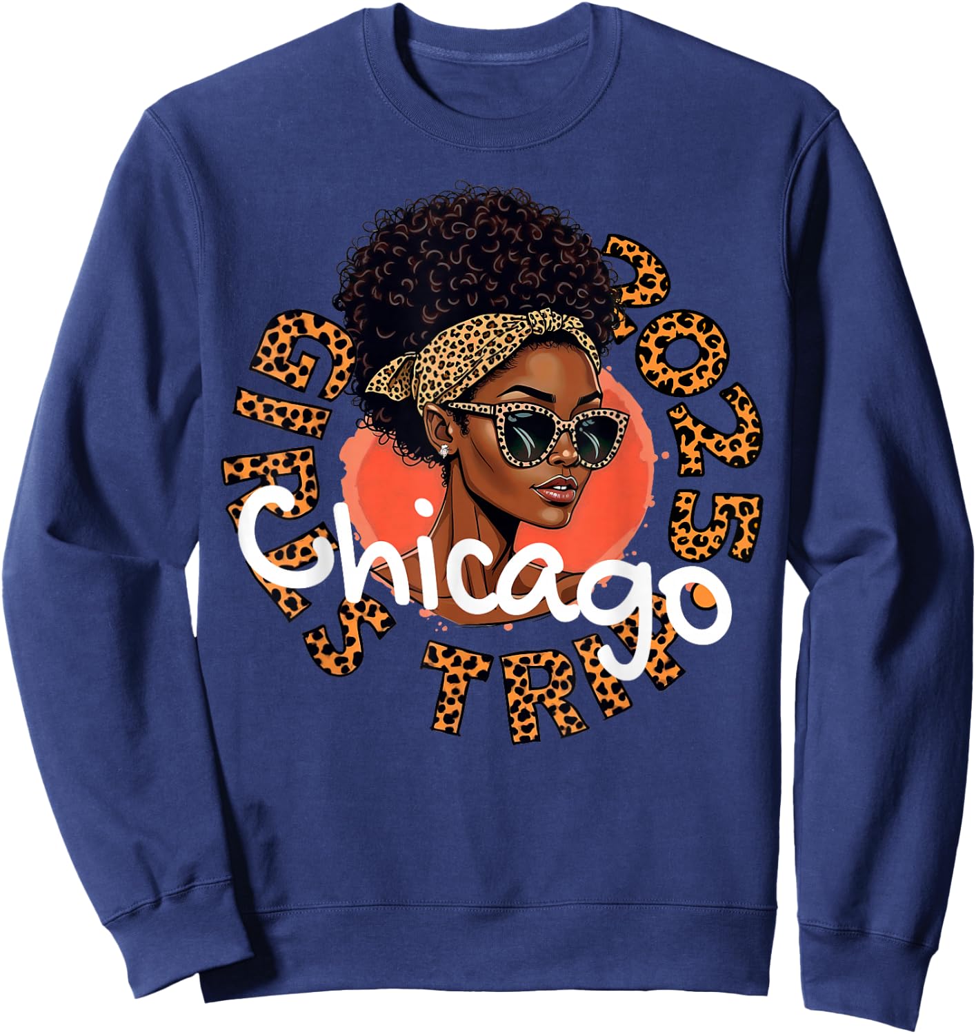 Girls Trip Chicago 2025 Shirts Weekend Birthday Squad Sweatshirt - Sweatshirt | Navy