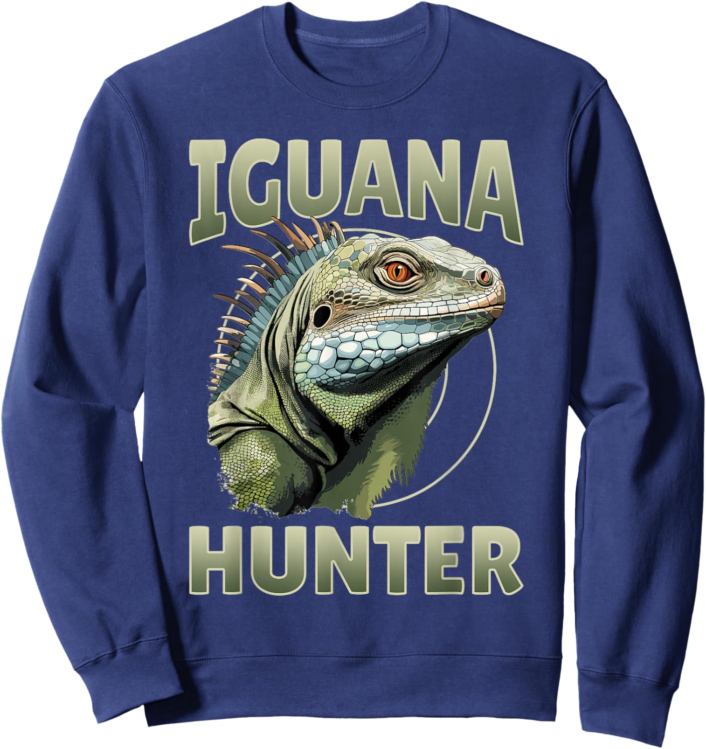 Iguana Reptile Lover Herpetology - Iguana Hunter Sweatshirt - Sweatshirt | Navy