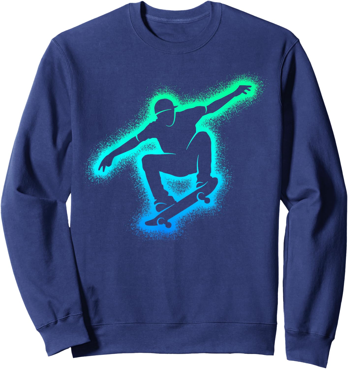 Skate Skateboarder Skater Child Man Boy Skateboard , Black, S Sweatshirt - Sweatshirt | Navy