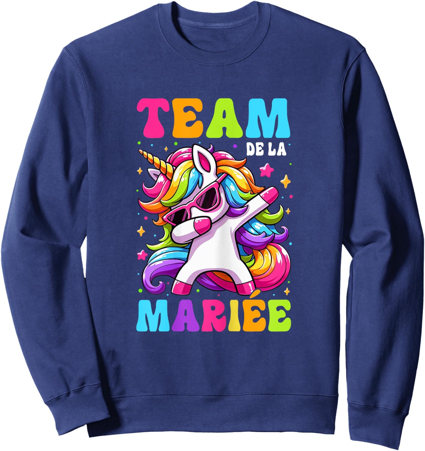 Funny Team Bride Evjf Femme Future Mariée Licorne Sweatshirt - Sweatshirt | Navy