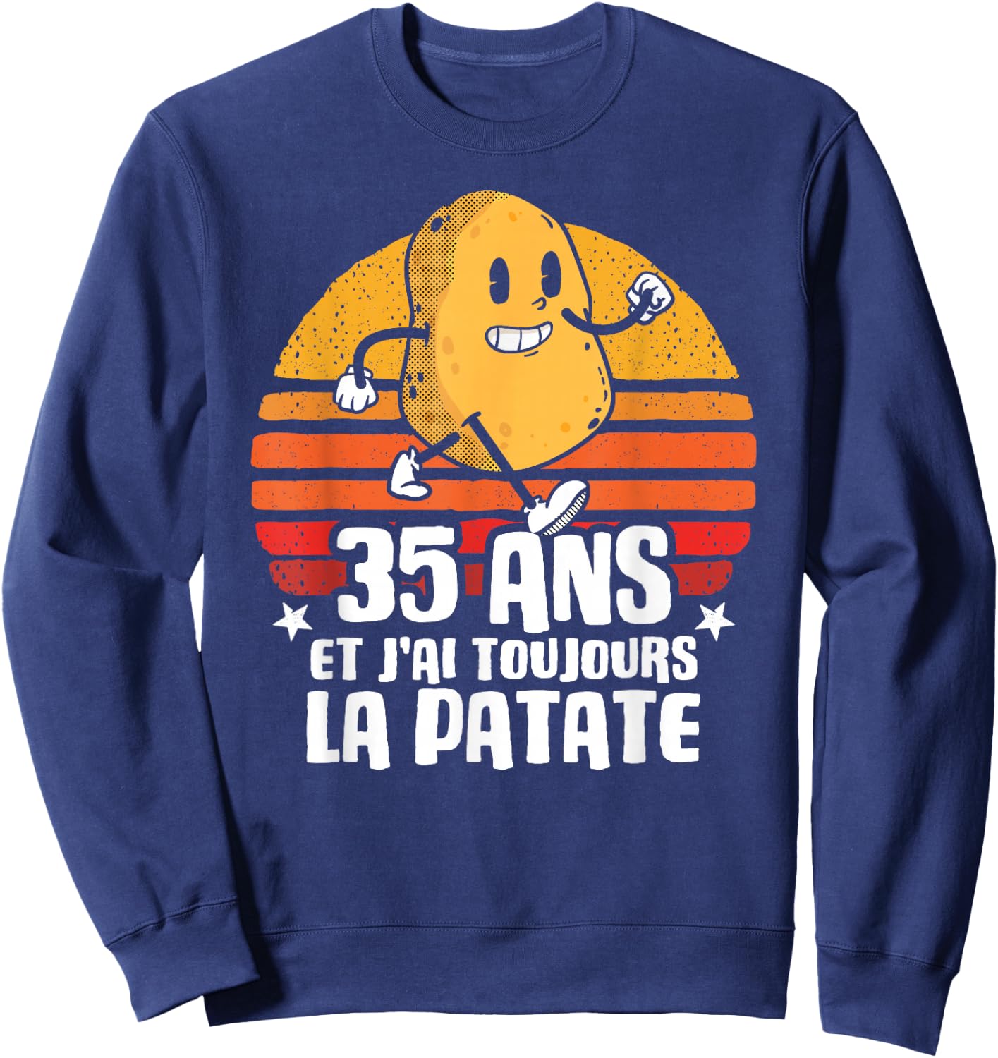 Anniv Gift 35 Years Birthday Decoration 35 Years Potato , Black, S Sweatshirt - Sweatshirt | Navy