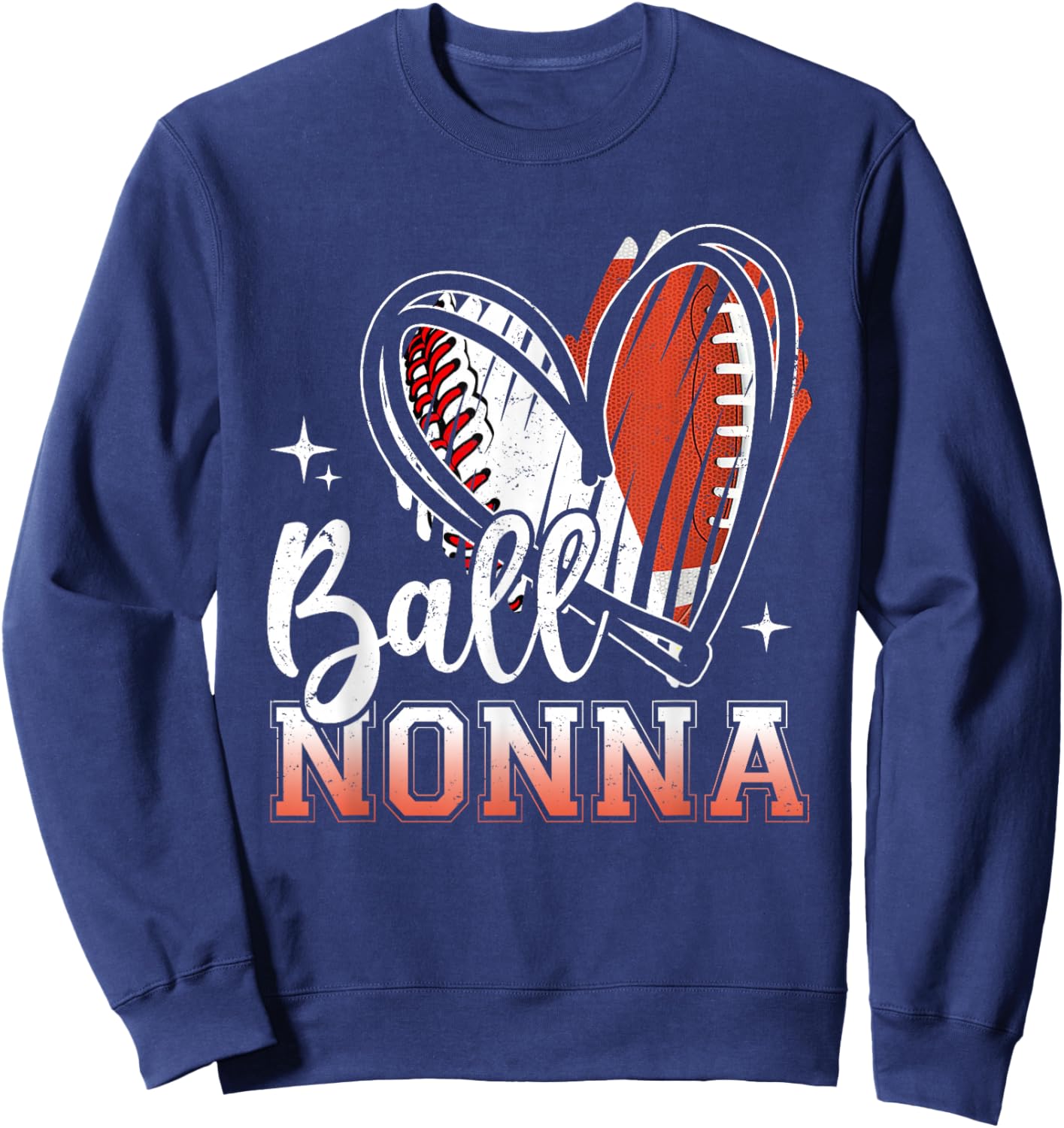 Ball Nonna Baseball Football Grandma Mothers Day Sweatshirt - Sweatshirt | Navy