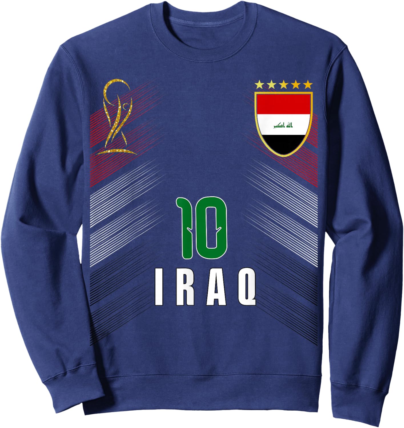 Vintage Iraq Flag Iraqi Pride Lovers Retro Sweatshirt - Sweatshirt | Navy