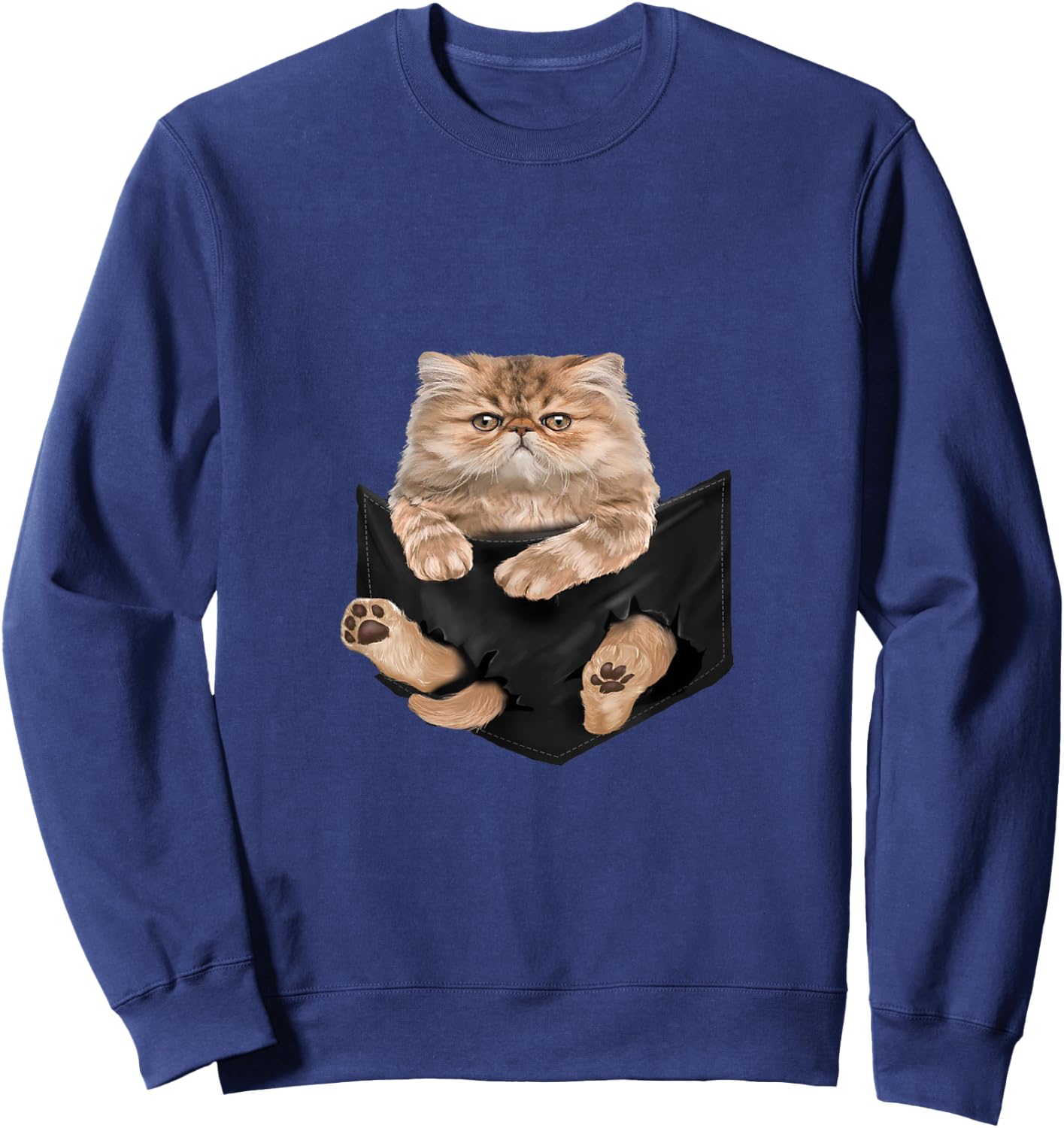 Cat Lovers Gifts Persian In Pocket Funny Kitten Face Sweatshirt - Sweatshirt | Navy