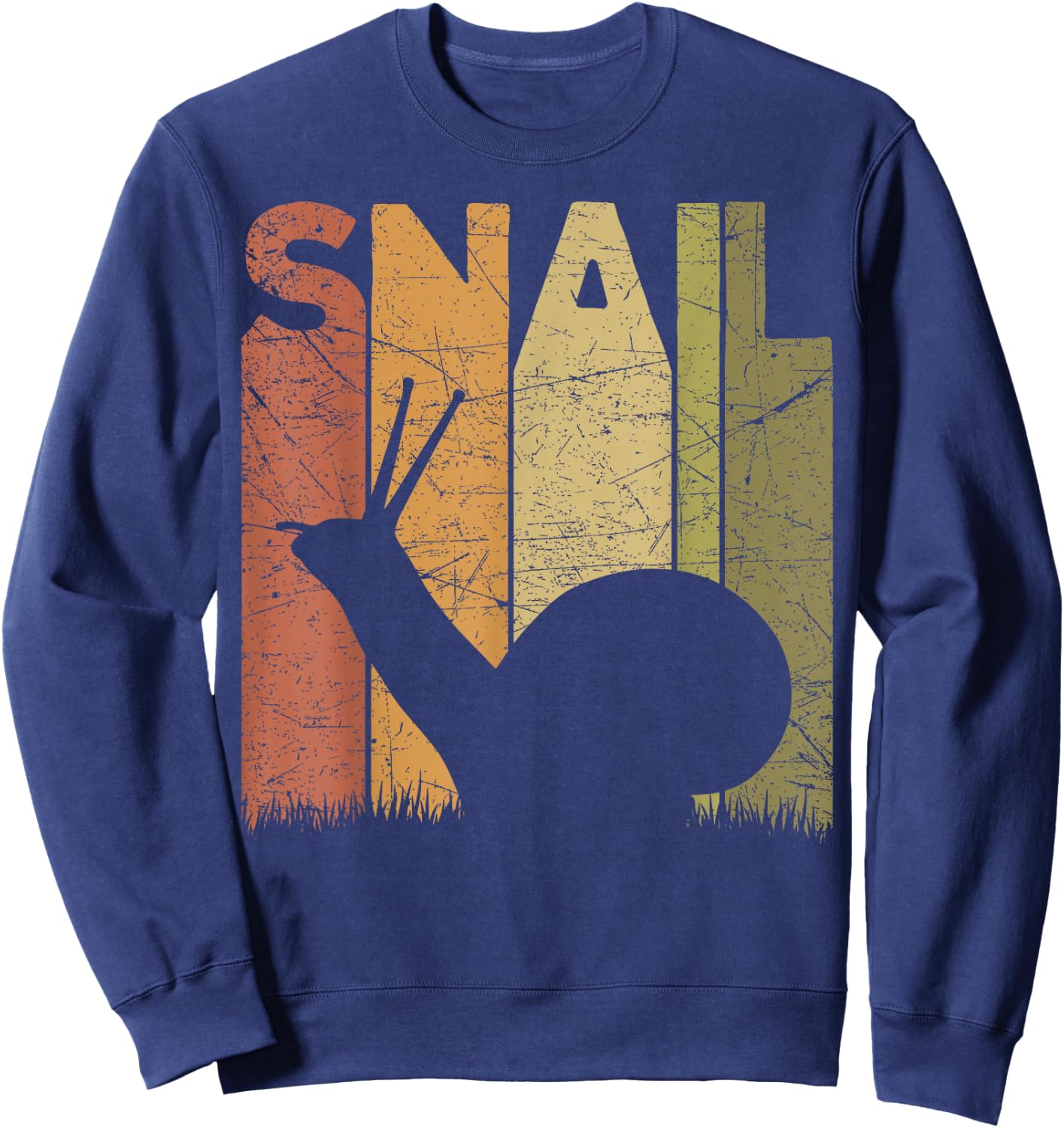 Snail Vintage Malacology Snail Lover Retro Malacologist Sweatshirt - Sweatshirt | Navy