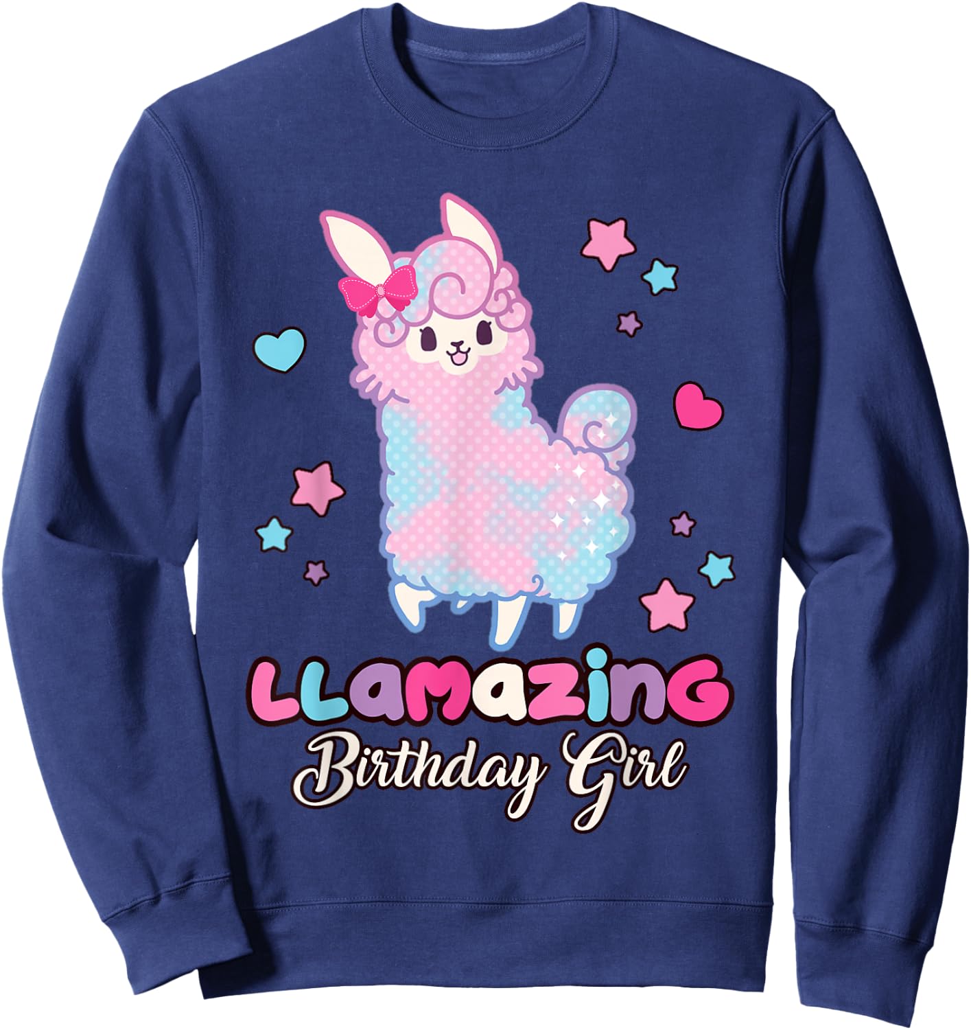 Llama Birthday Girl Llamazing Birthday Alpaca Llama Girl Sweatshirt - Sweatshirt | Navy