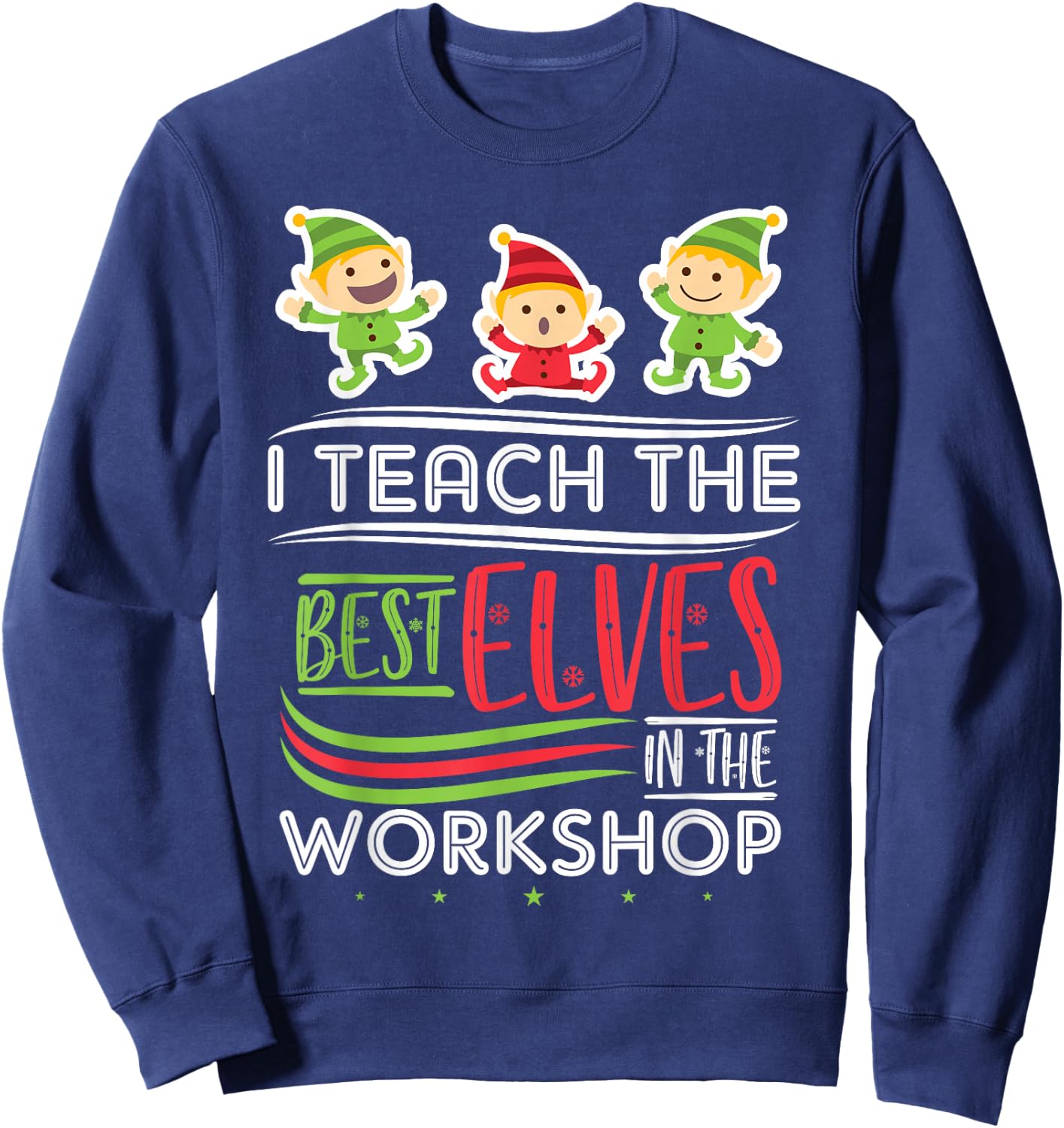 Christmas Teacher Elf Sweatshirt - Sweatshirt | Navy