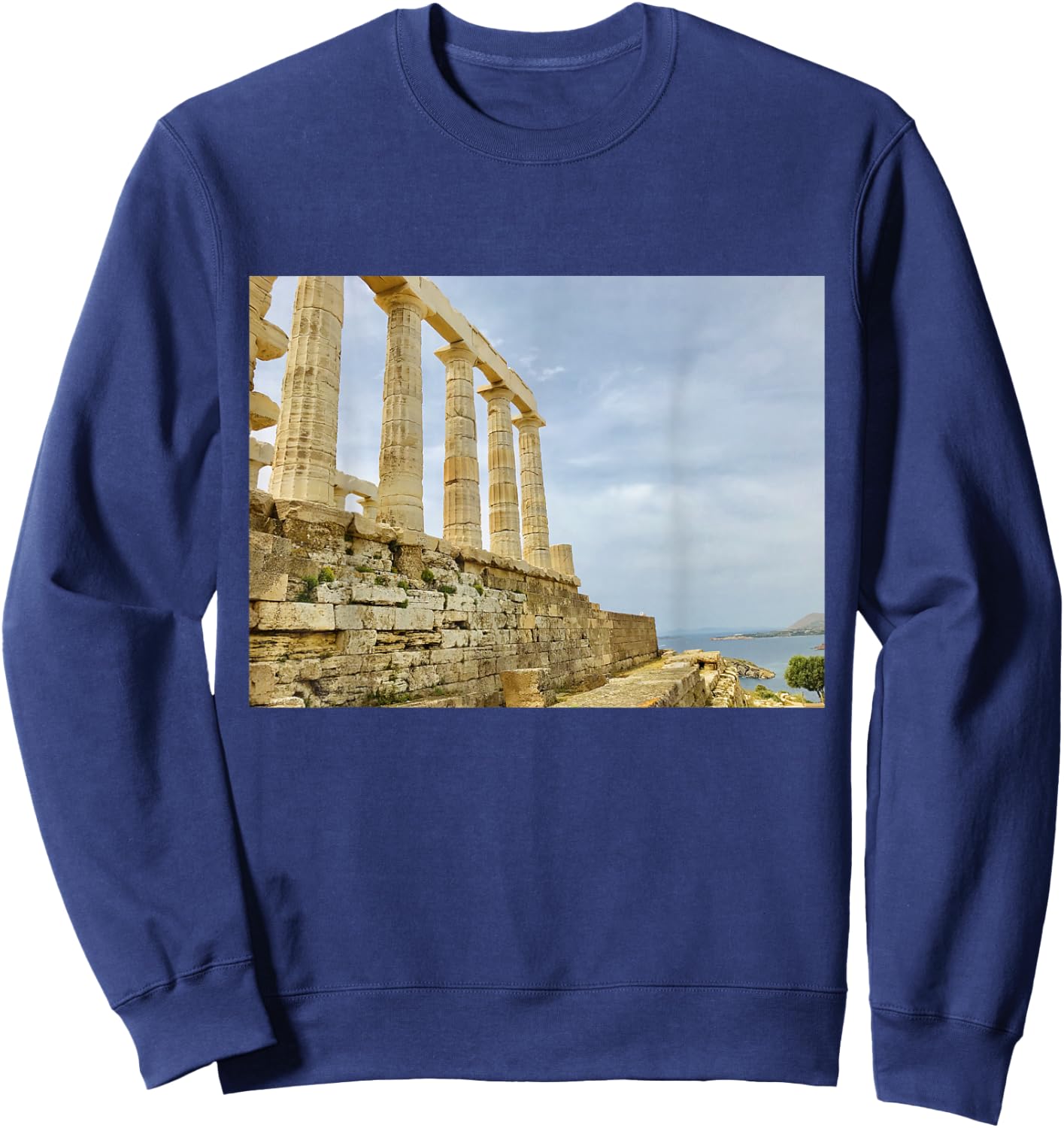 Temple of Poseidon bag - greek greece history Sweatshirt - Sweatshirt | Navy