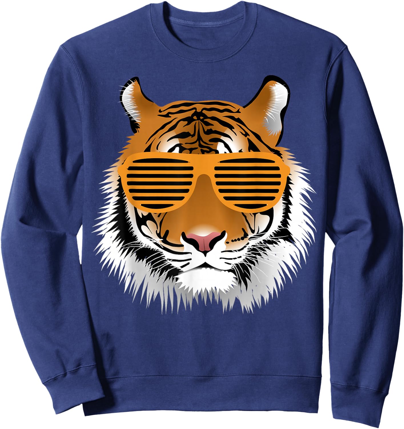 Birthday for Boy Cool Tiger Striped Animal Theme Party Sweatshirt - Sweatshirt | Navy