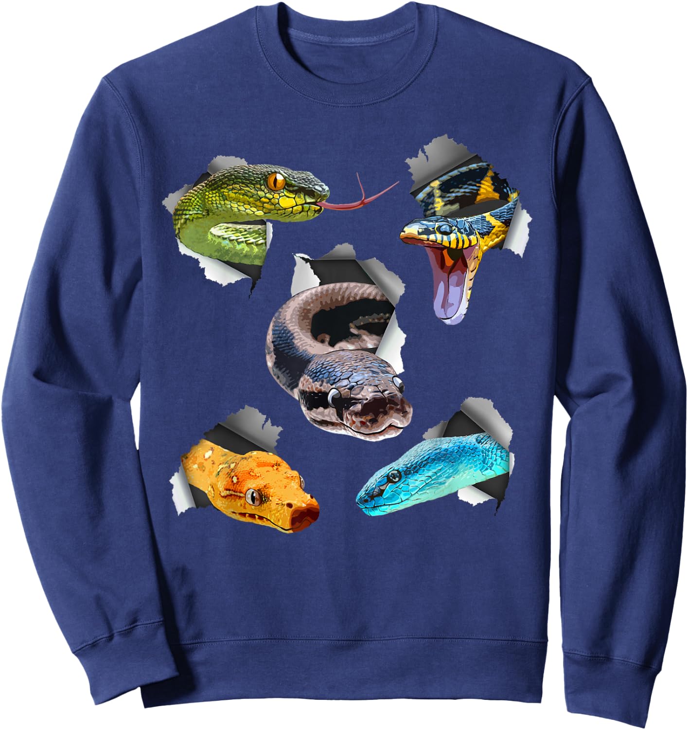 Funny Snake Design Women Kids Toddler Reptile Lover Sweatshirt - Sweatshirt | Navy