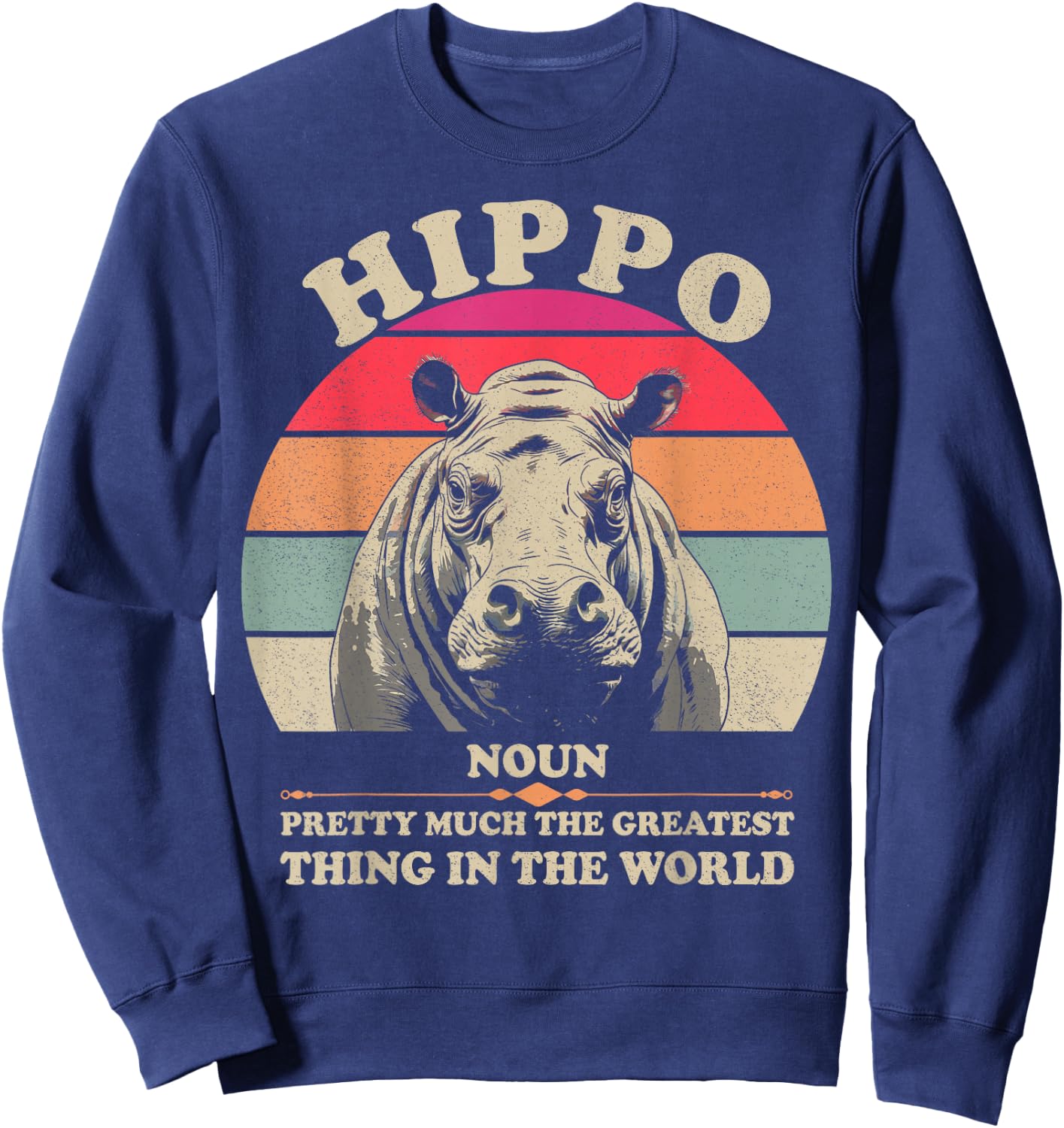 Hippo Definition Shirts Kids Cool Hippopotamus Funny Sweatshirt - Sweatshirt | Navy