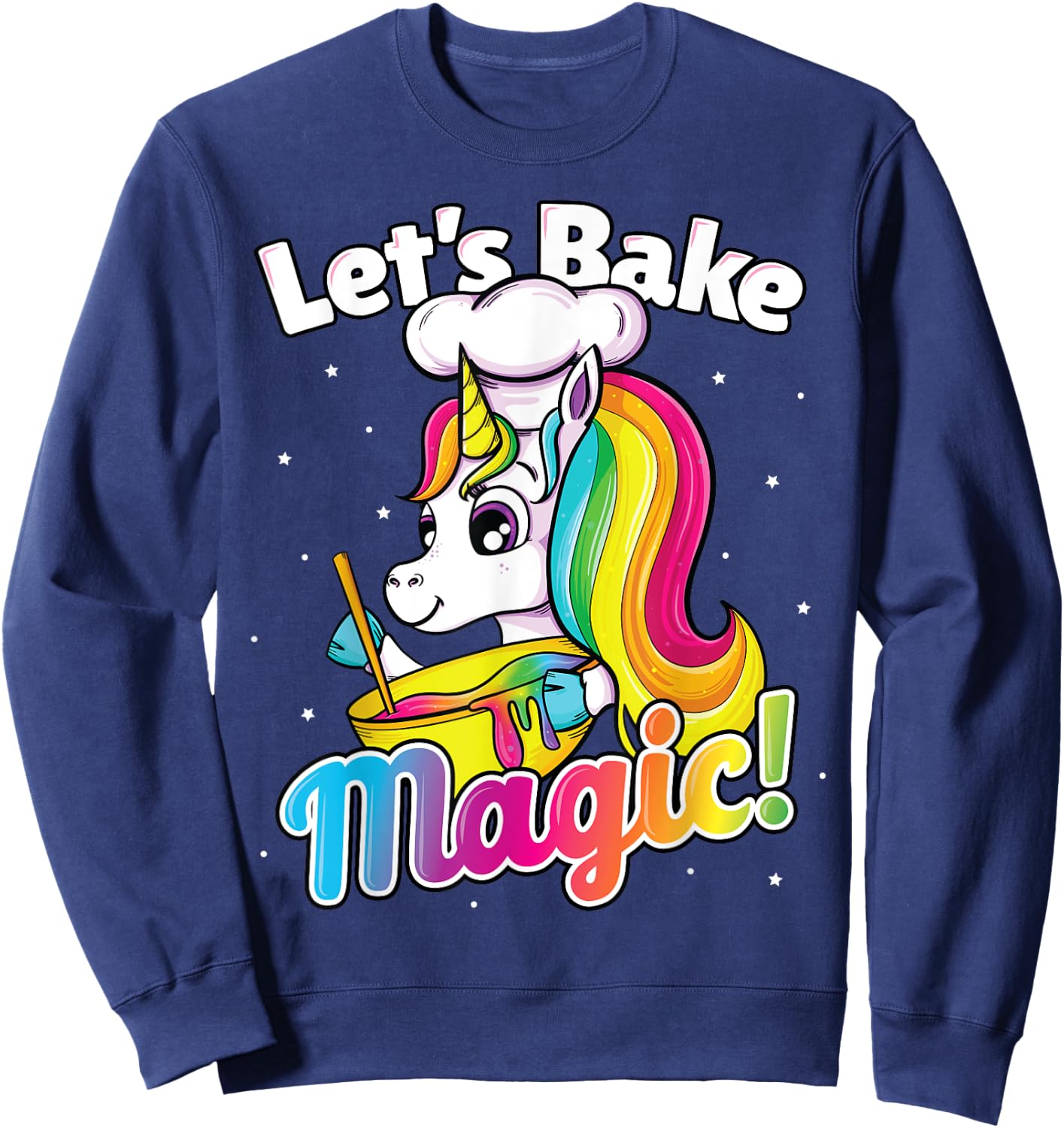 Unicorn Baking Shirt Rainbow Cupcake Cake Girl Gift Cook Kid Sweatshirt - Sweatshirt | Navy