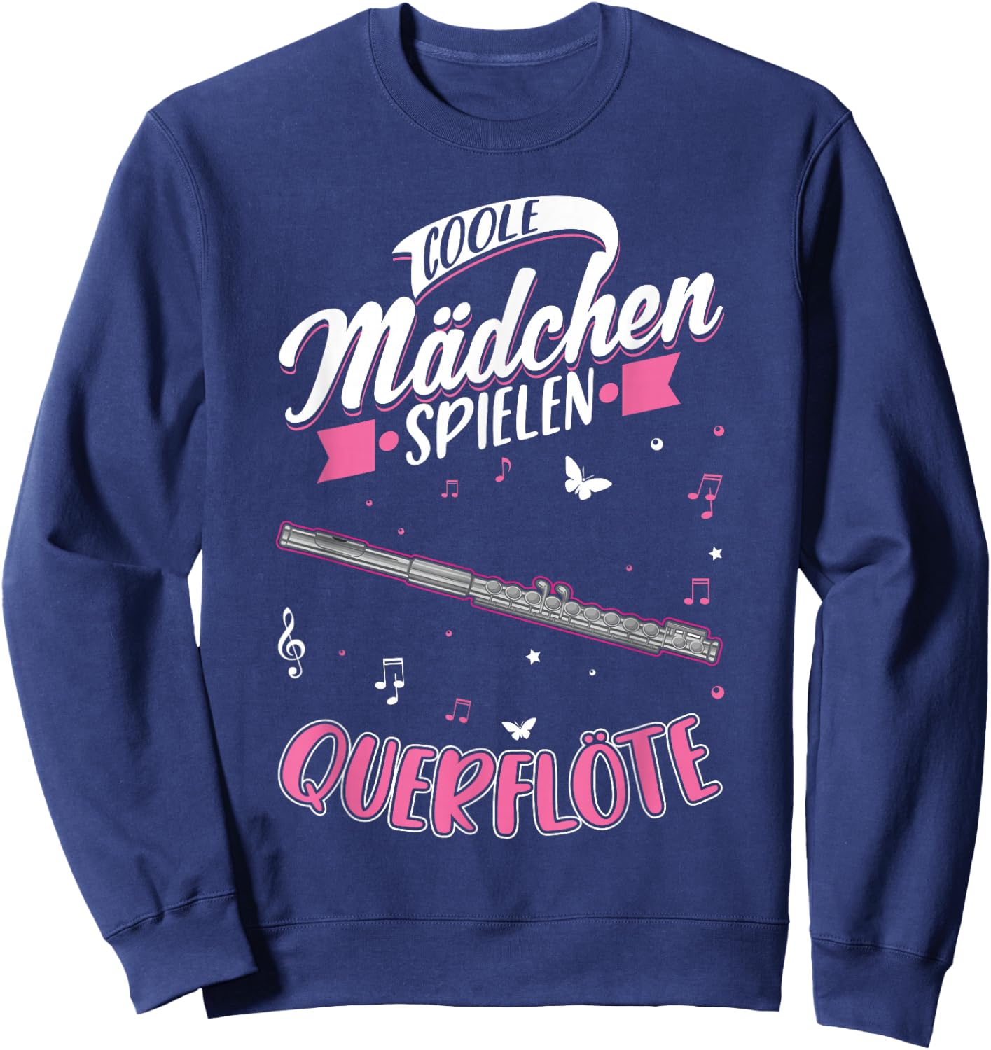 Coole Mädchen spielen Querflöte Sweatshirt - Sweatshirt | Navy