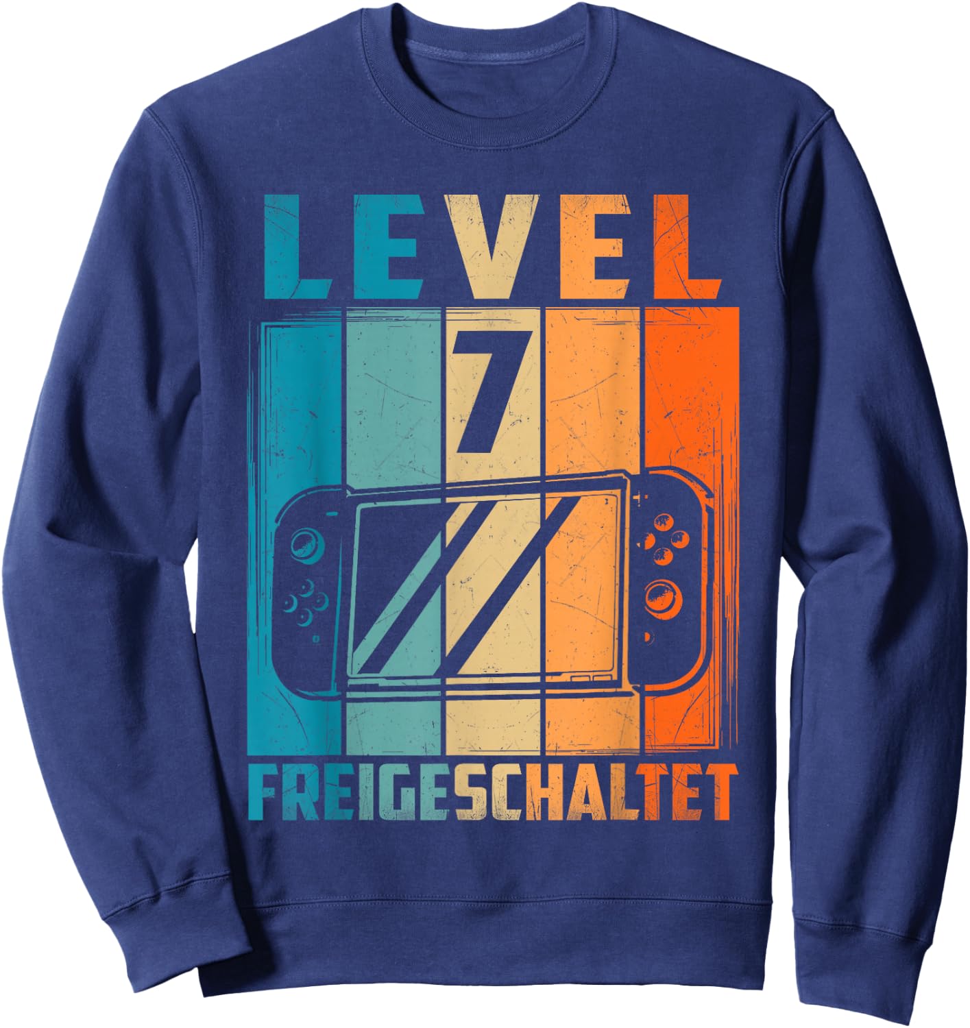 7. Geburtstag Freigeschaltet Jungen 7 Jahre Zocken Gamer Sweatshirt - Sweatshirt | Navy